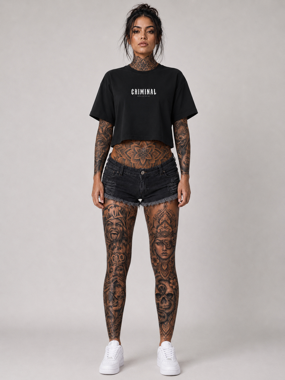 Criminal Crop Top Black