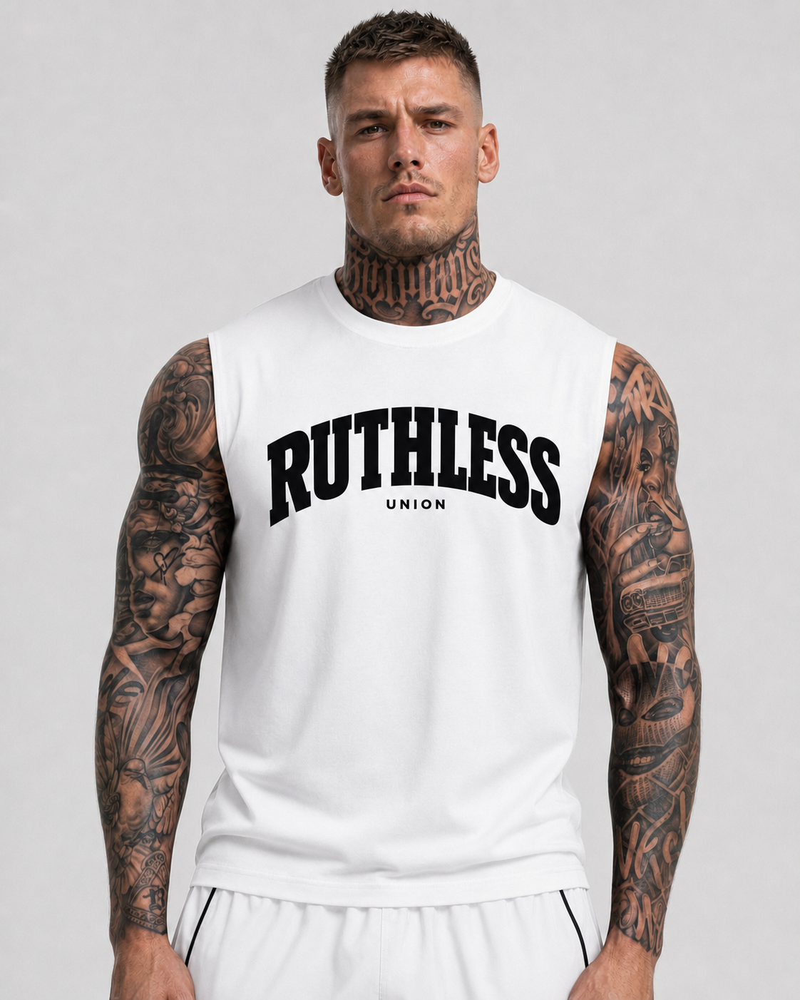 Essential Sleeveless Oversized Tee White