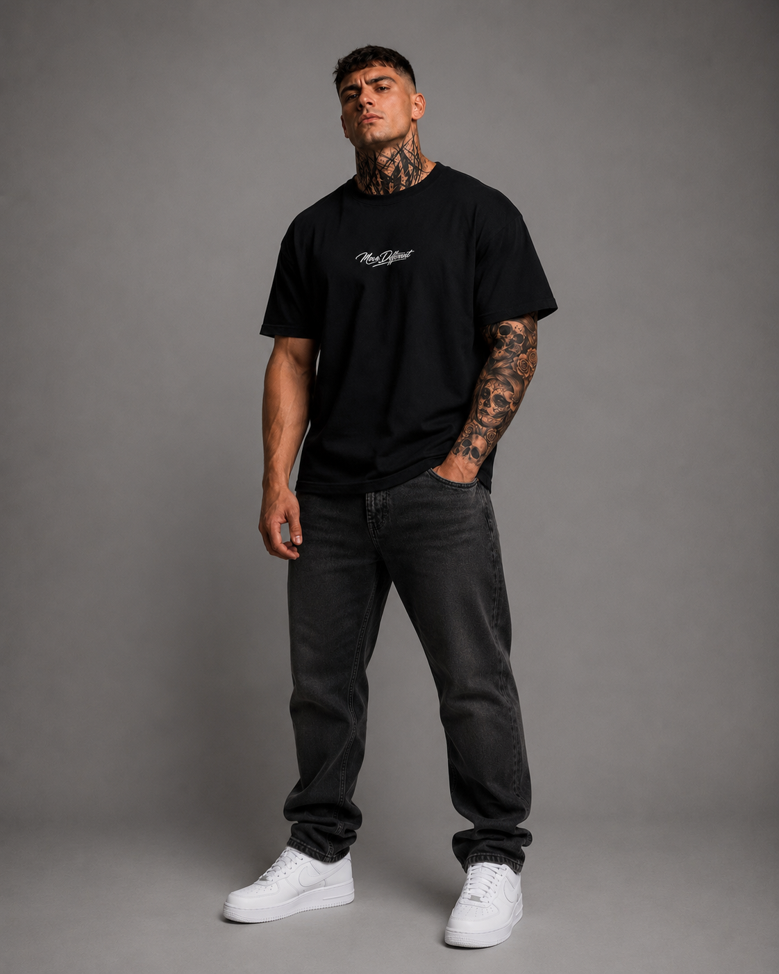 Move Different Oversized Tee Black