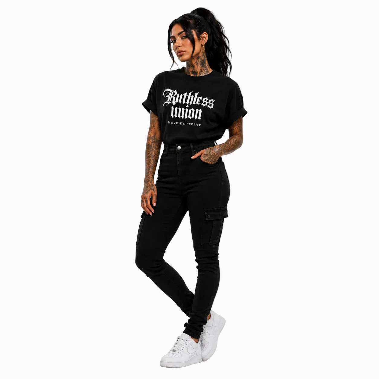RU LADY - OVERSIZED ELITE TEE BLACK