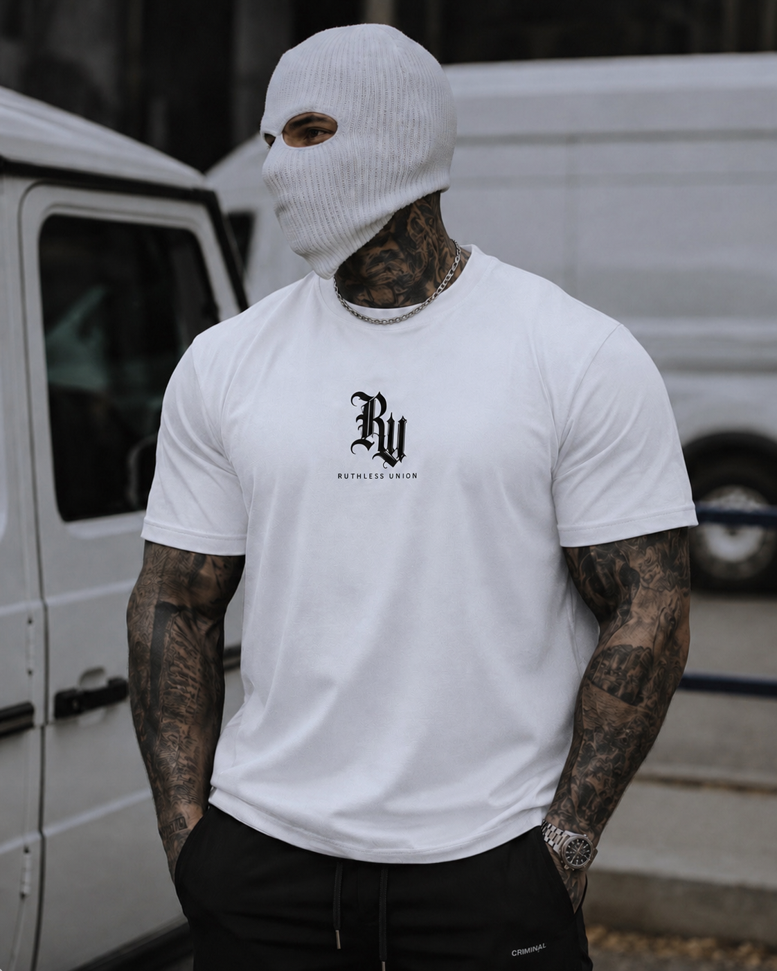 Script Tee White