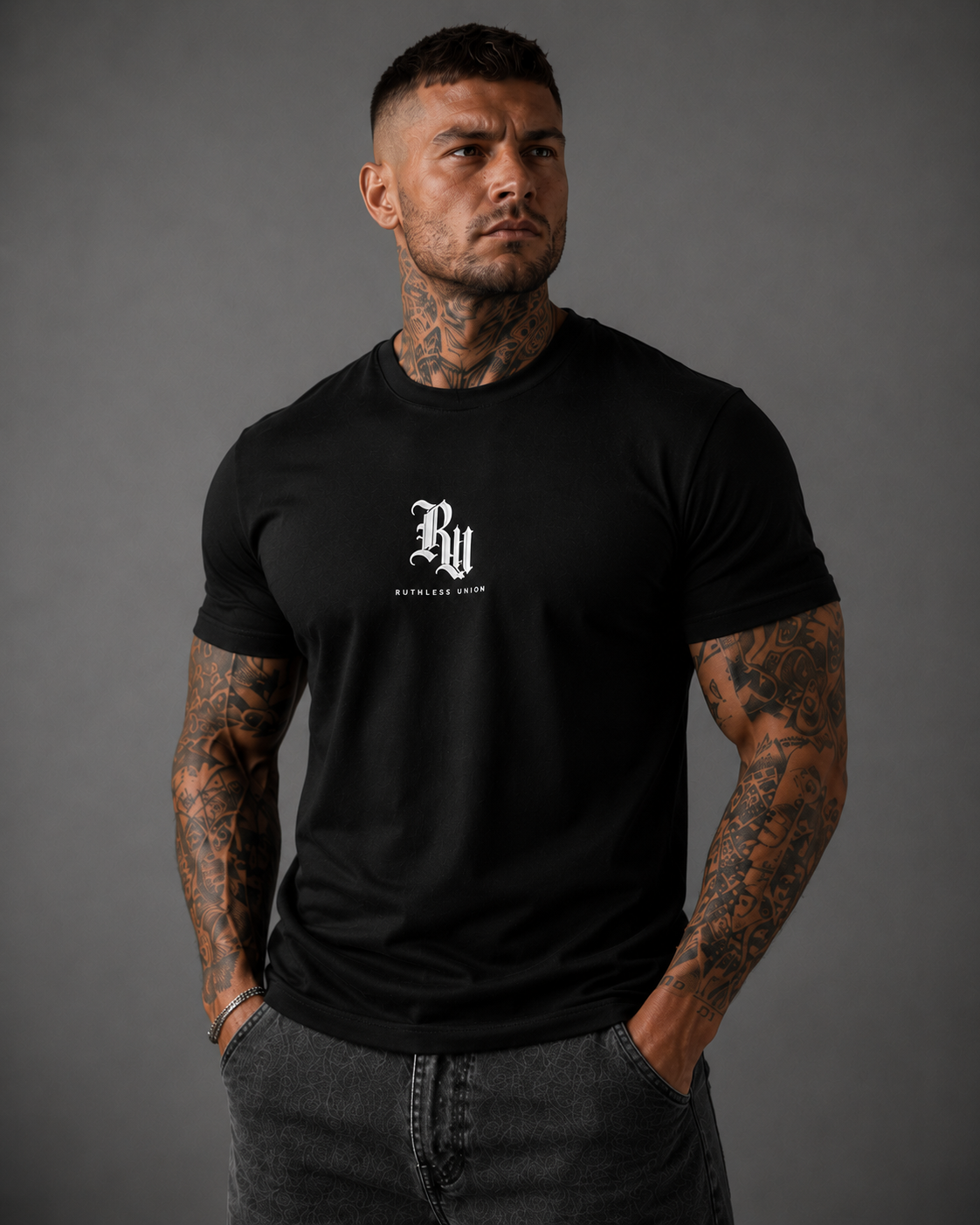 Script Tee Black