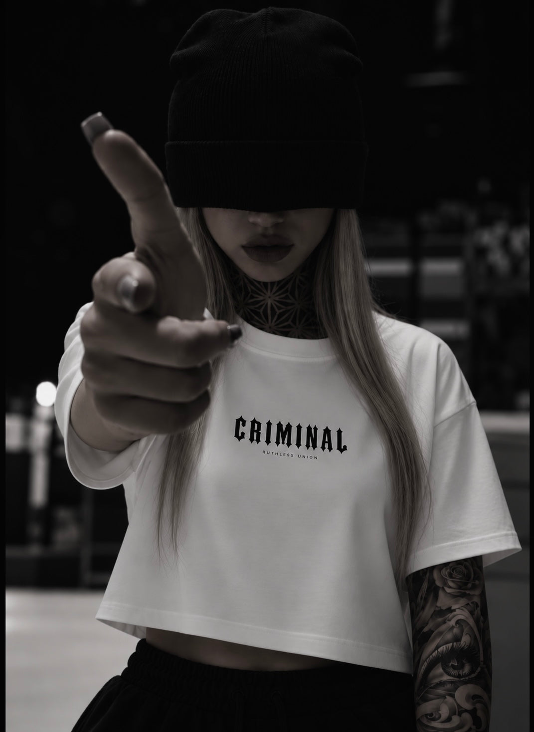 Criminal Crop Top Off White