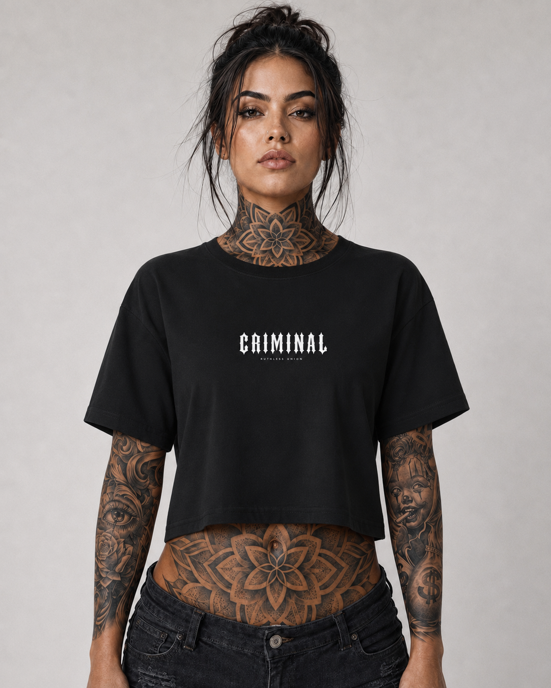 Criminal Crop Top Black
