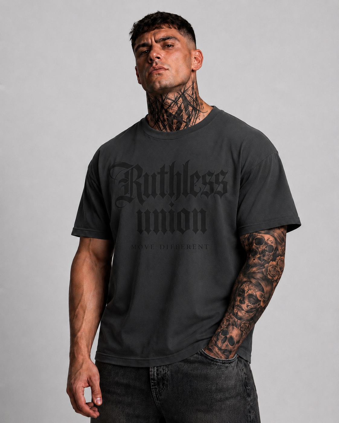 Majestic Oversized Washed Tee Black on Black