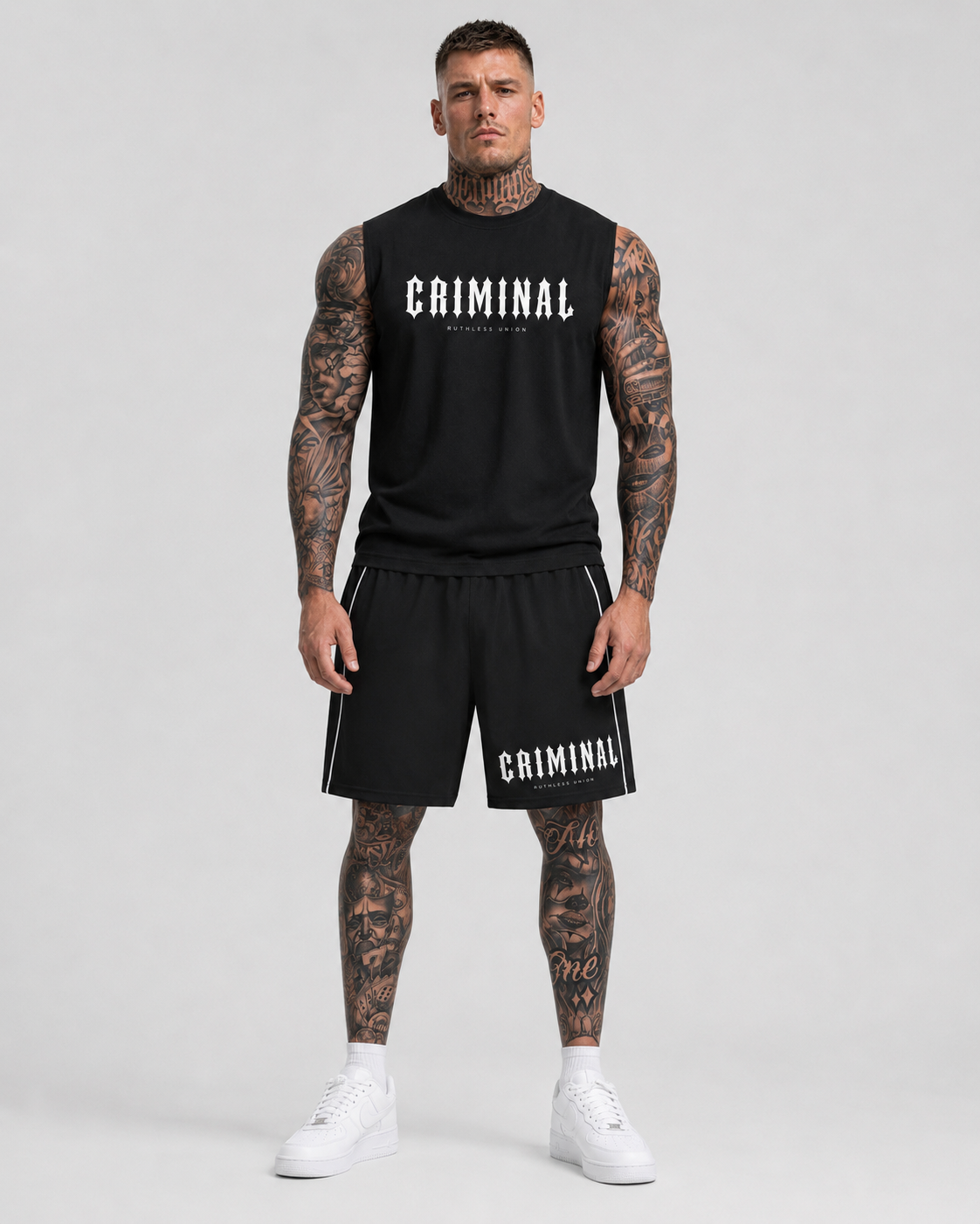 Criminal Sleeveless Oversized Tee Black