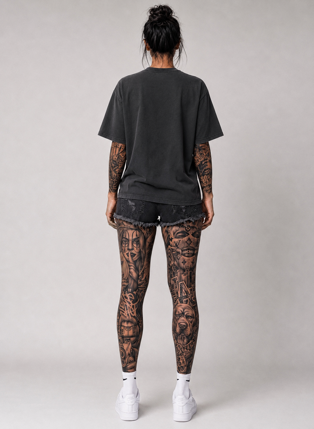 Majestic Oversized Washed Tee Black on Black Women