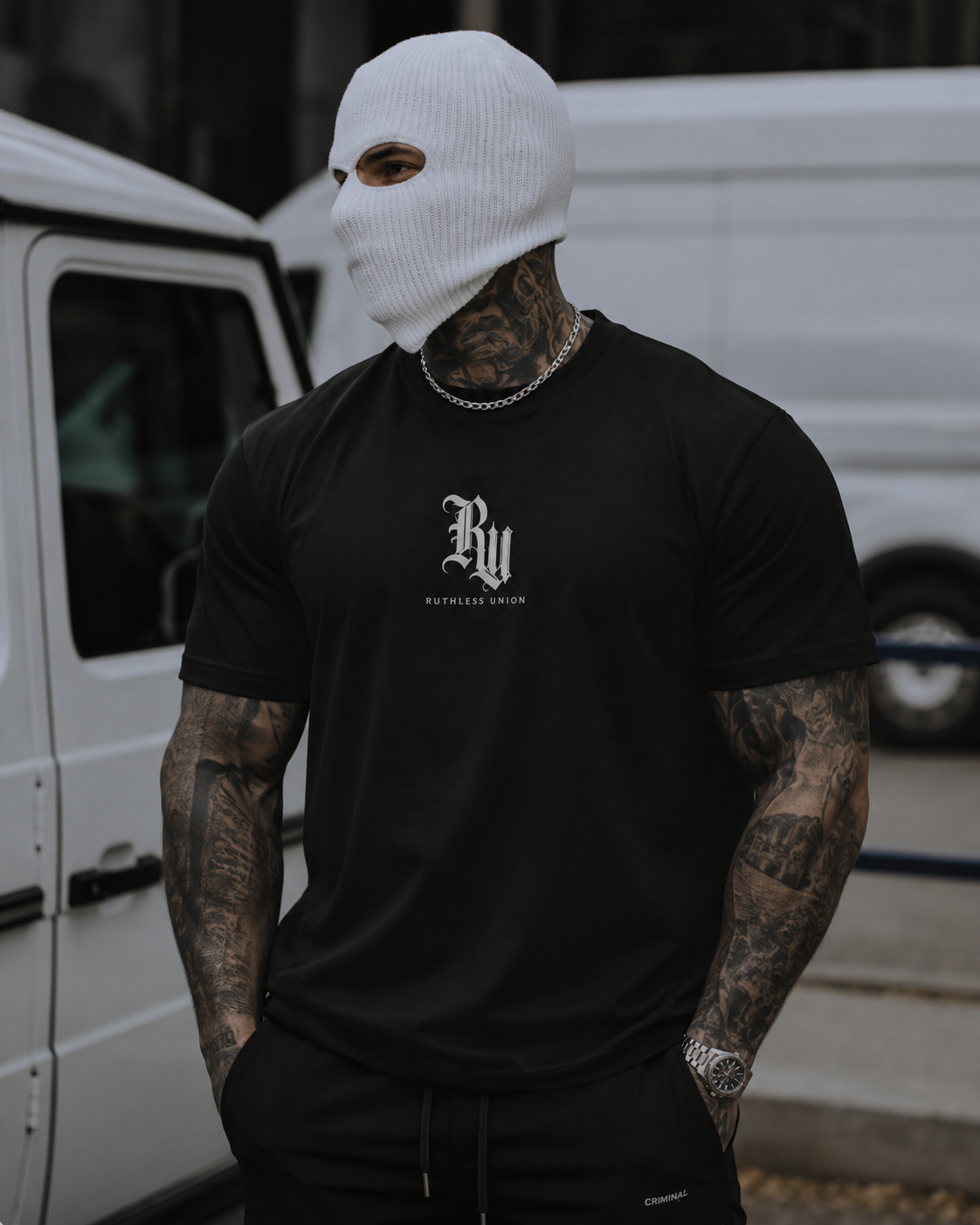 Script Tee Black