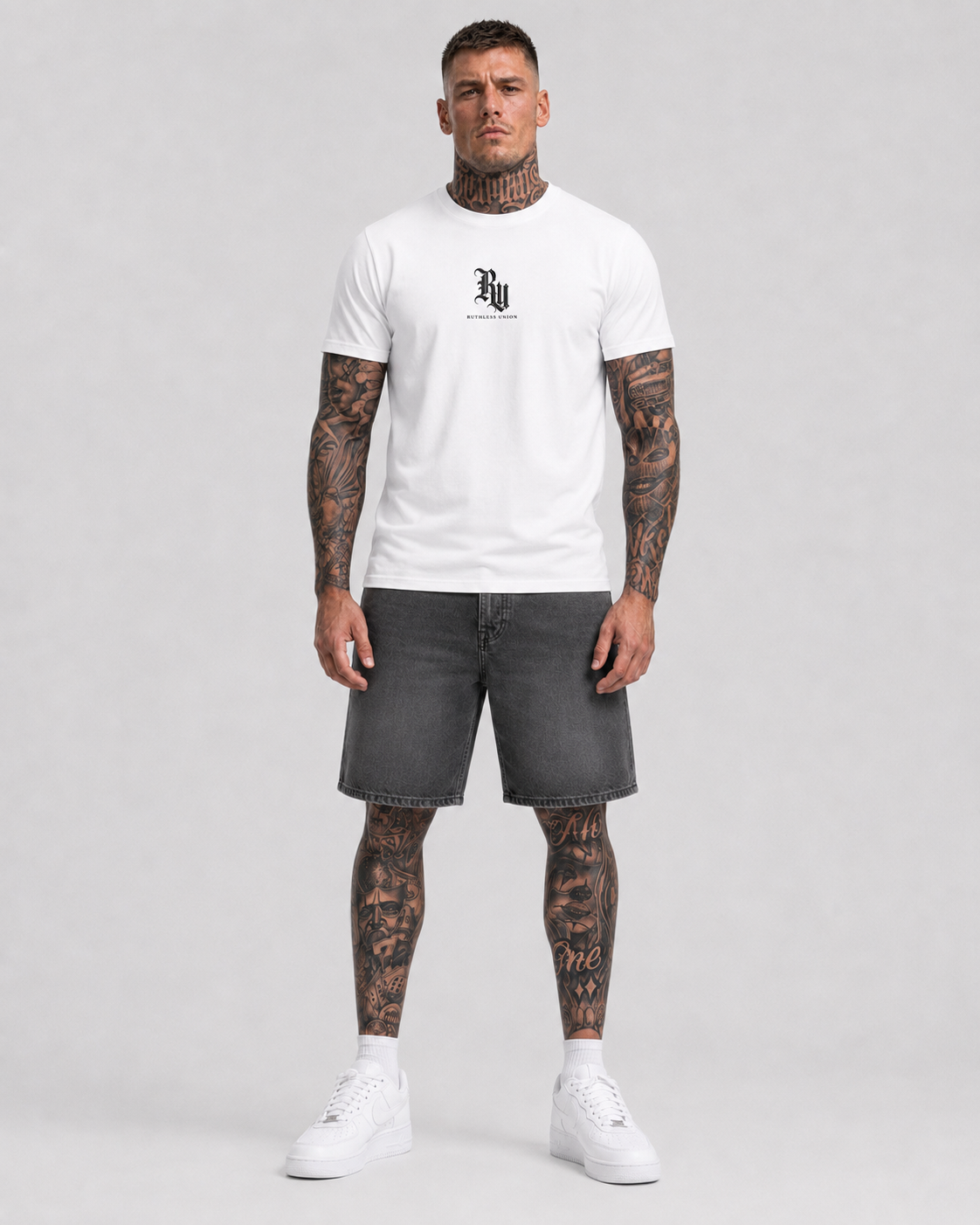 Script Tee White