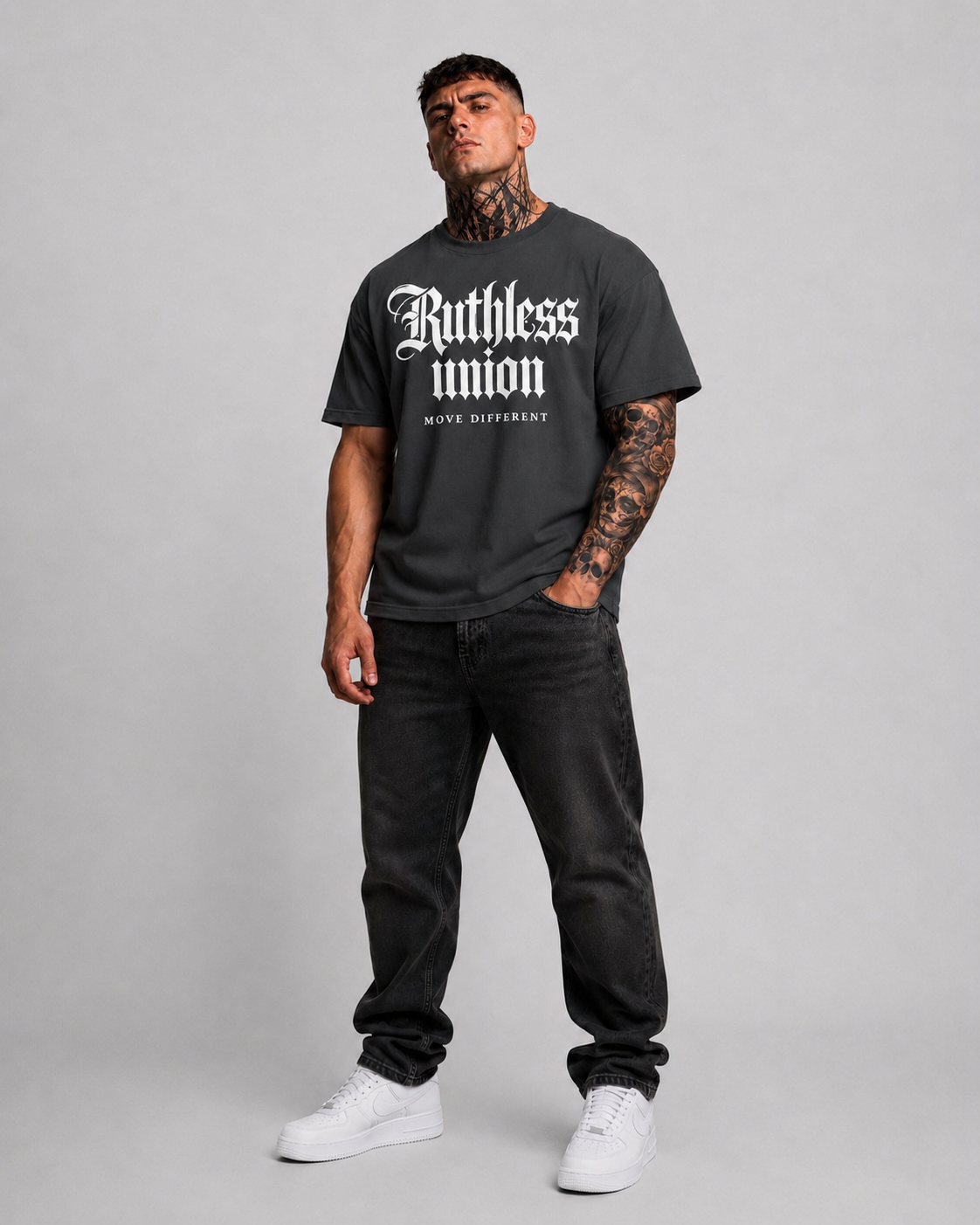 Majestic Oversized Washed Tee Black
