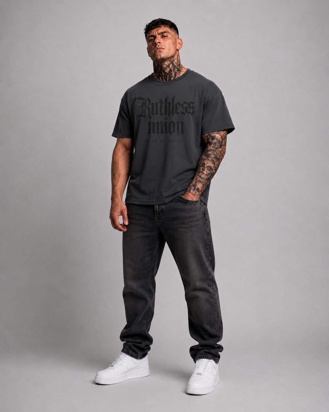 Majestic Oversized Washed Tee Black on Black