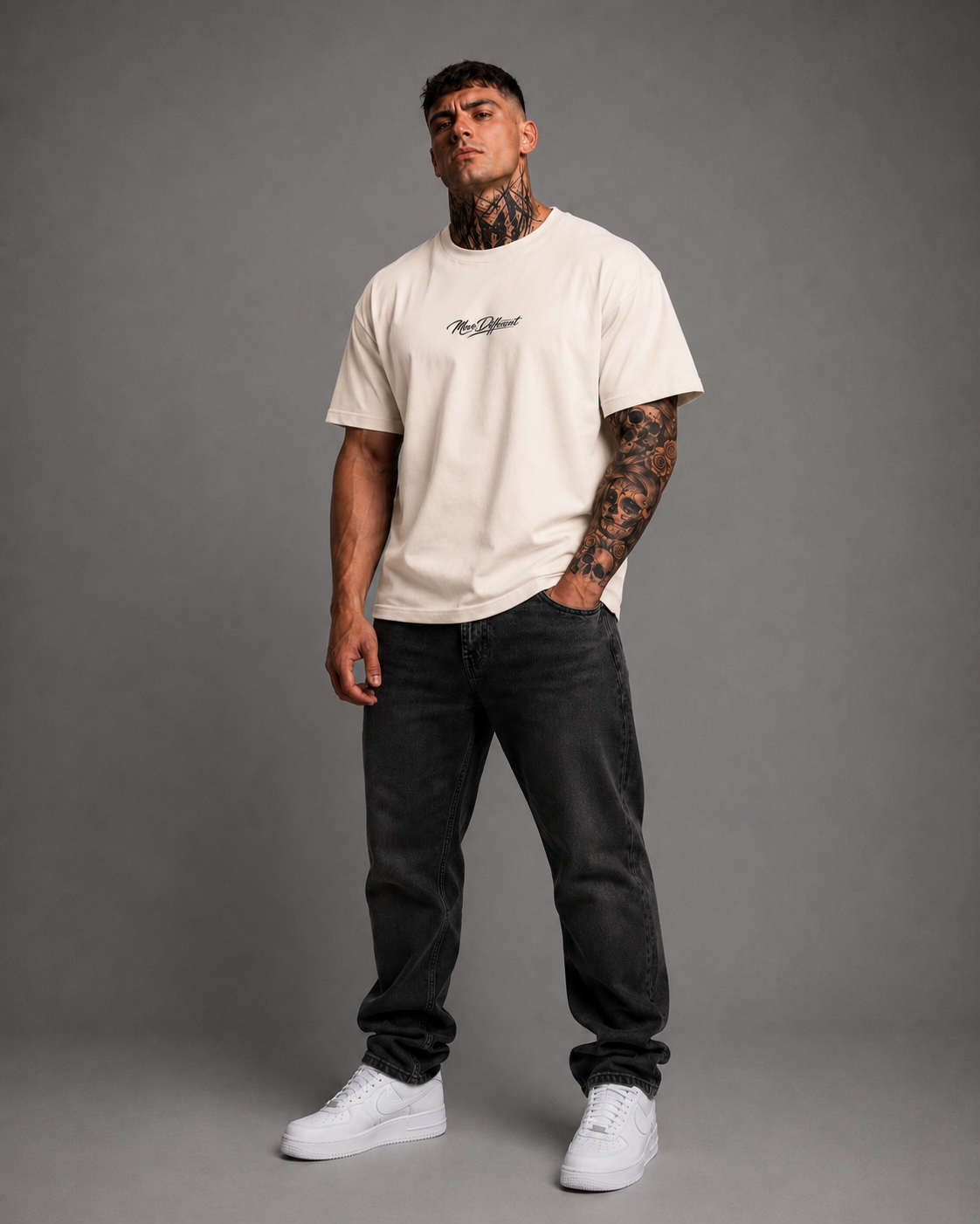 Move Different Oversized Tee Off White