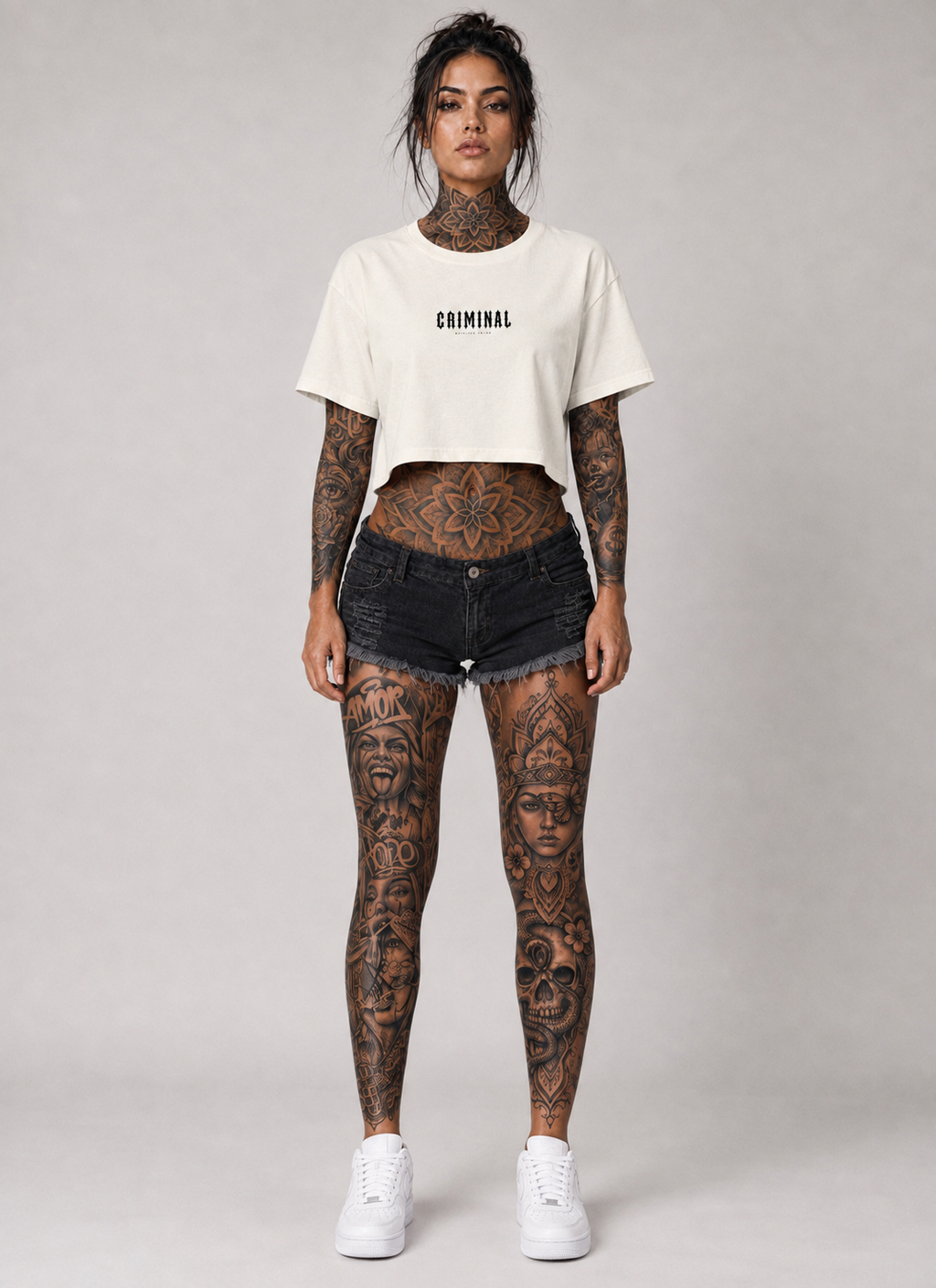 Criminal Crop Top Off White