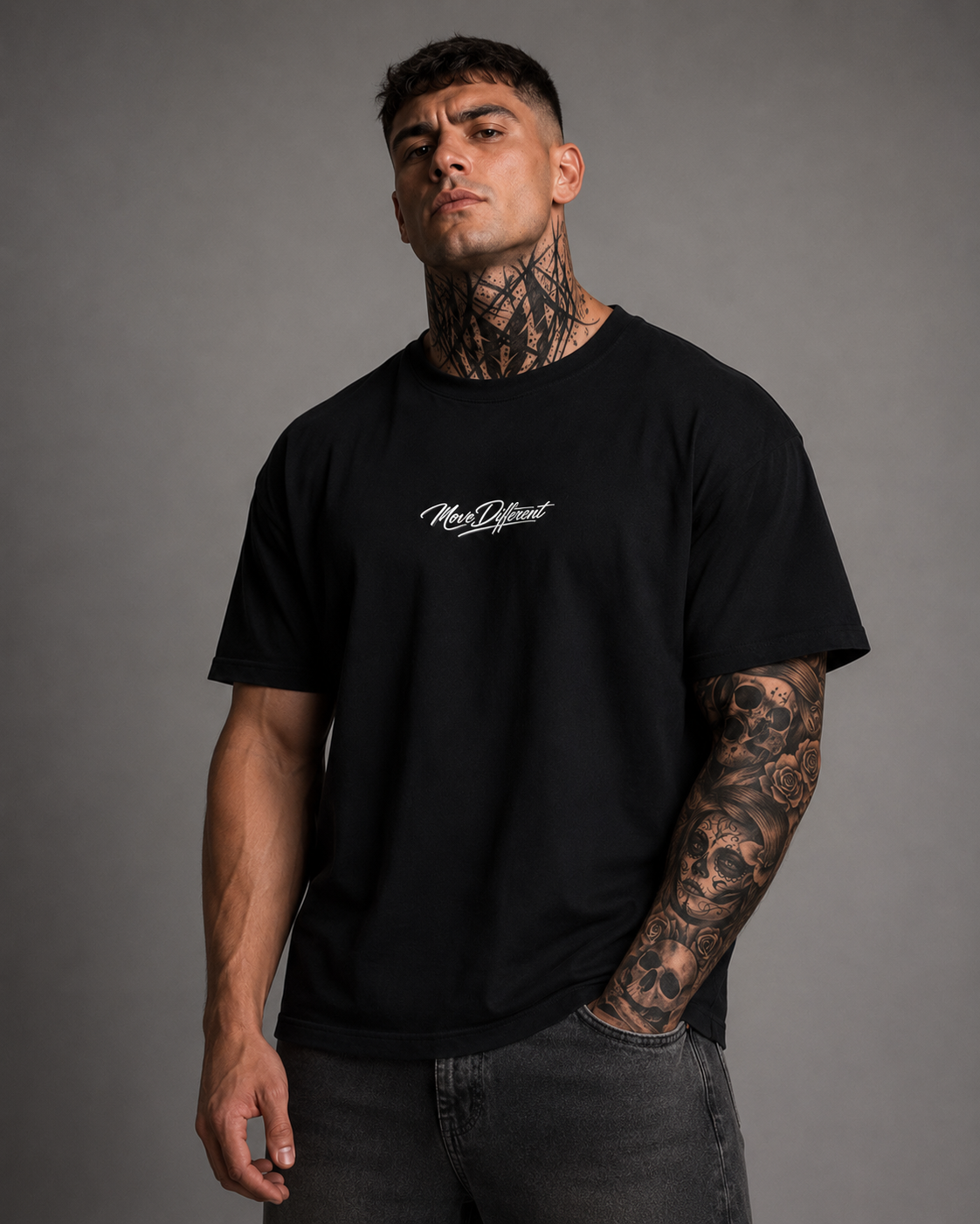 Move Different Oversized Tee Black