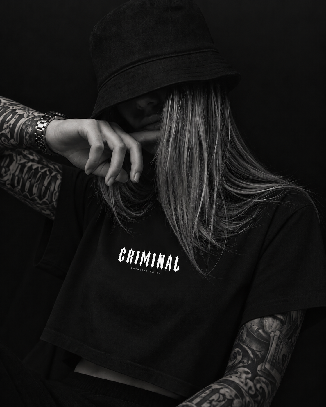 Criminal Crop Top Black