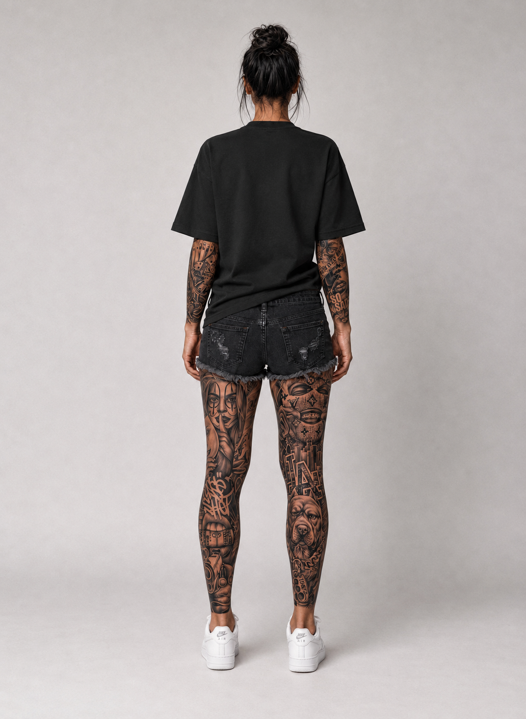 Elite Oversized Tee Black on Black Women