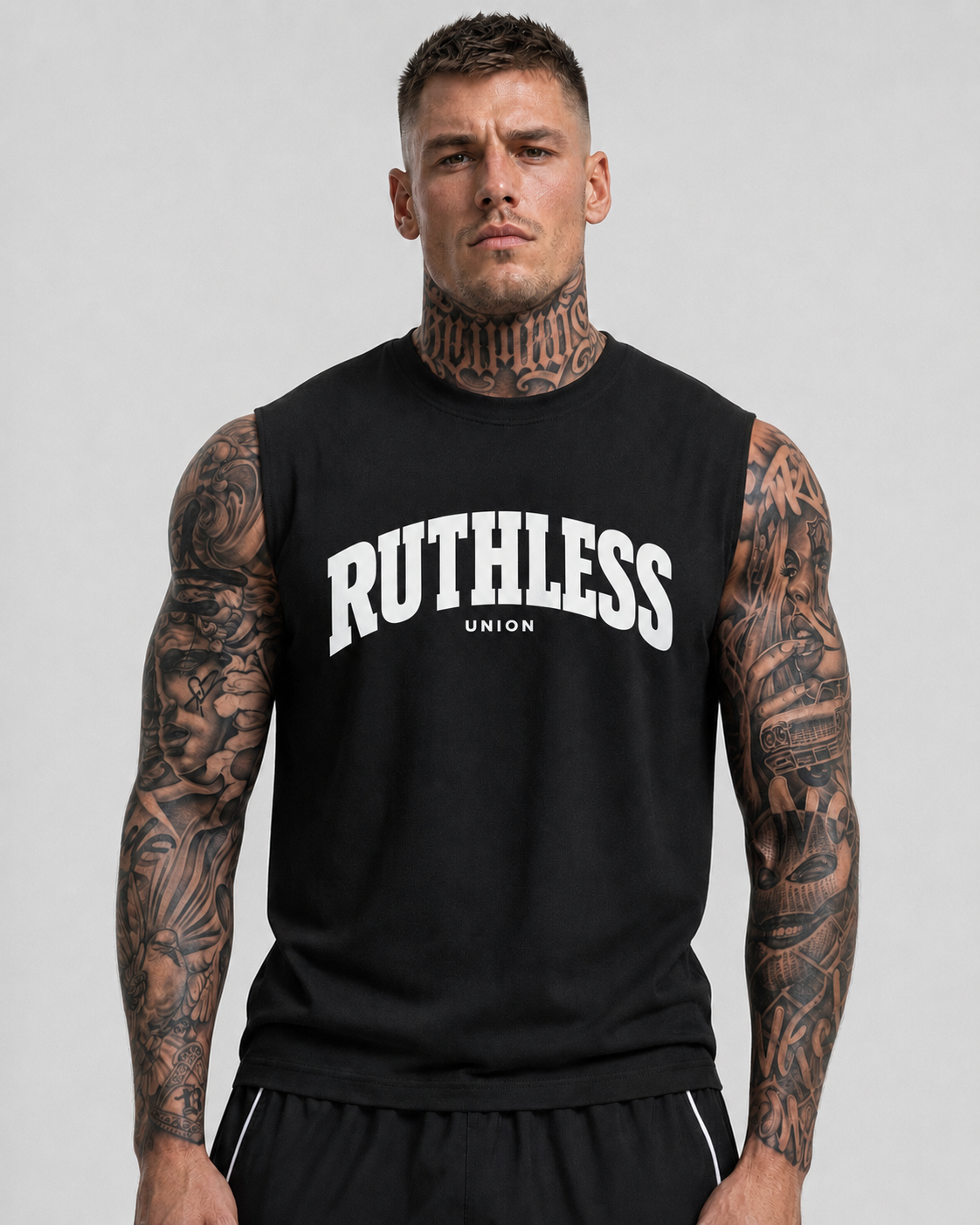 Essential Sleeveless Oversized Tee Black