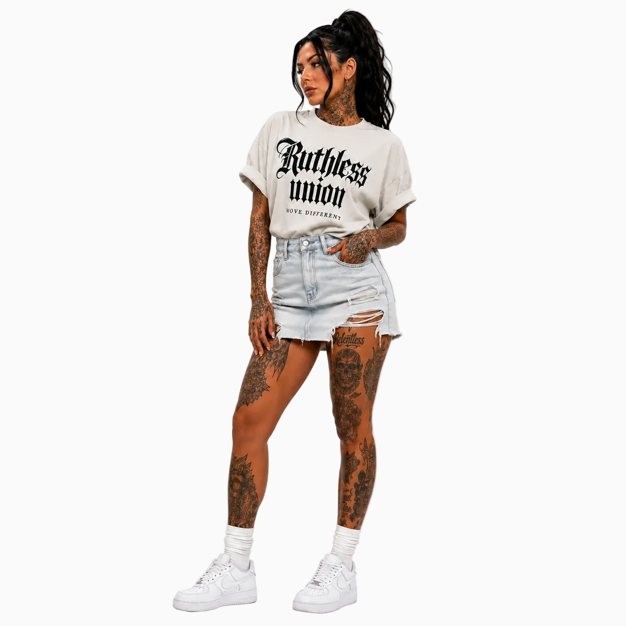RU LADY - OVERSIZED MAJESTIC TEE HEAVY - CREAM