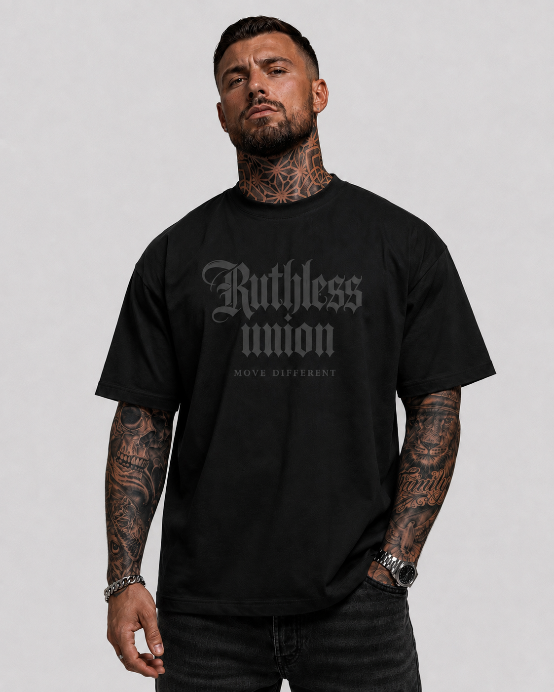 Elite Oversized Tee Black on Black