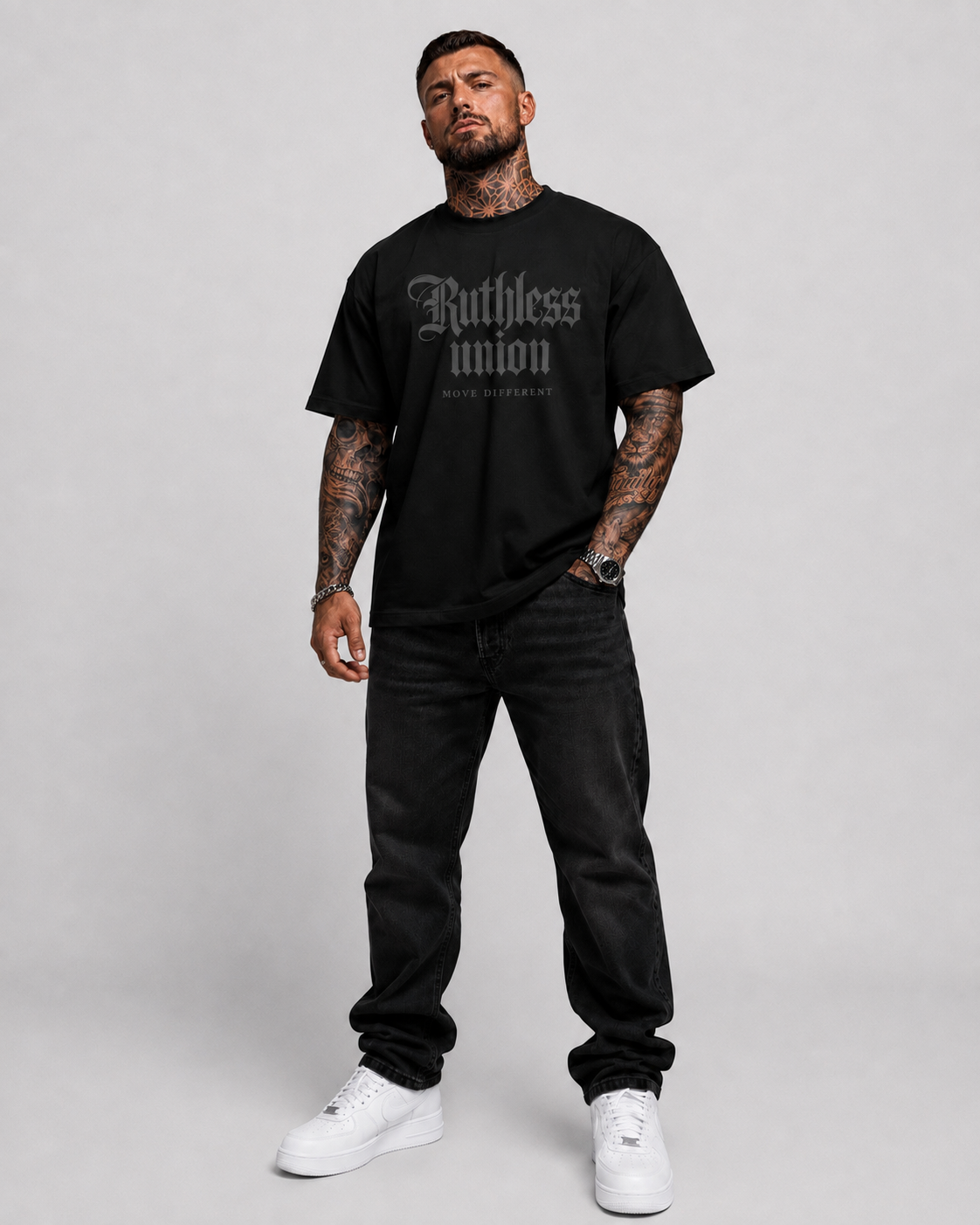 Elite Oversized Tee Black on Black