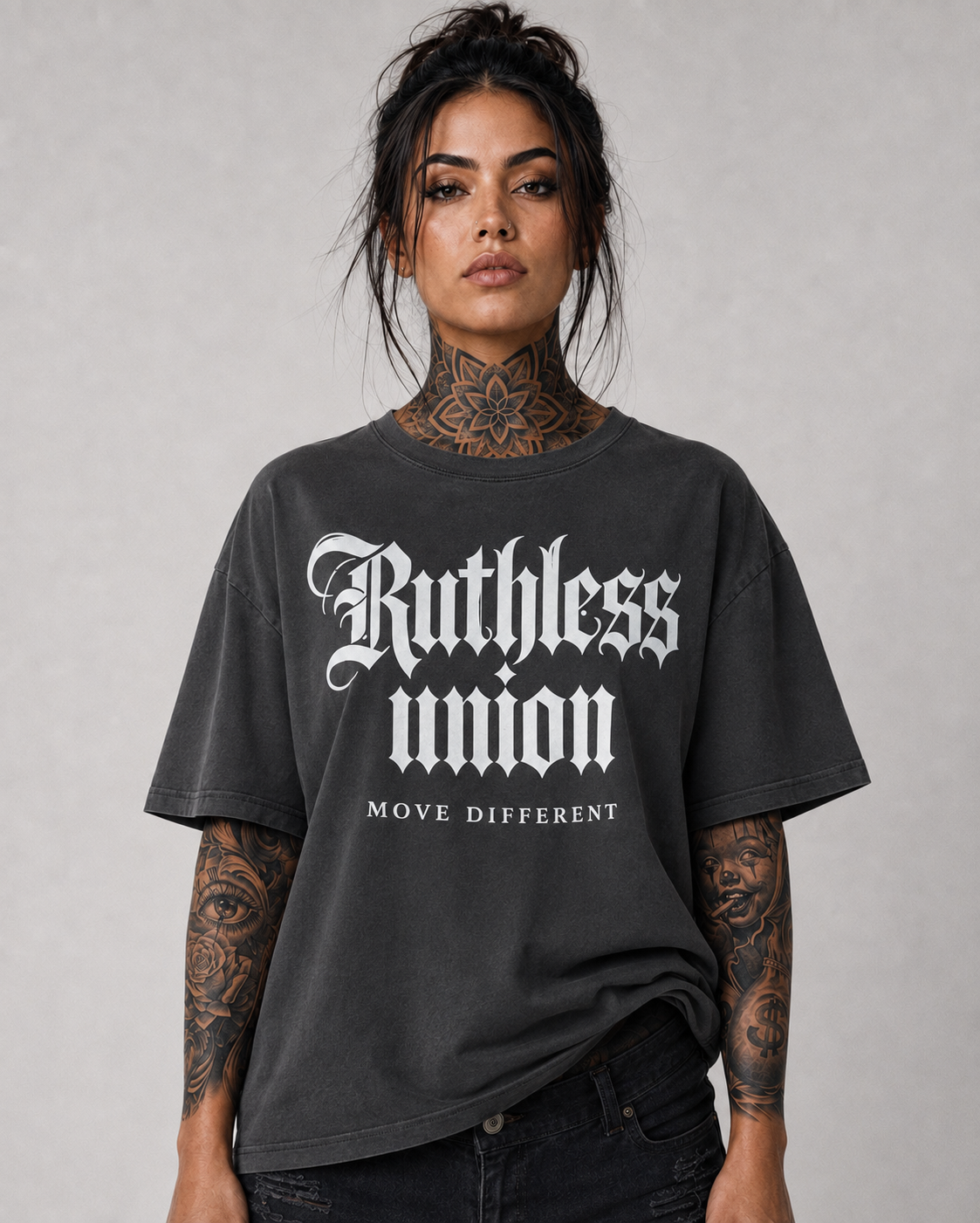 Majestic Oversized Washed Tee Black Women