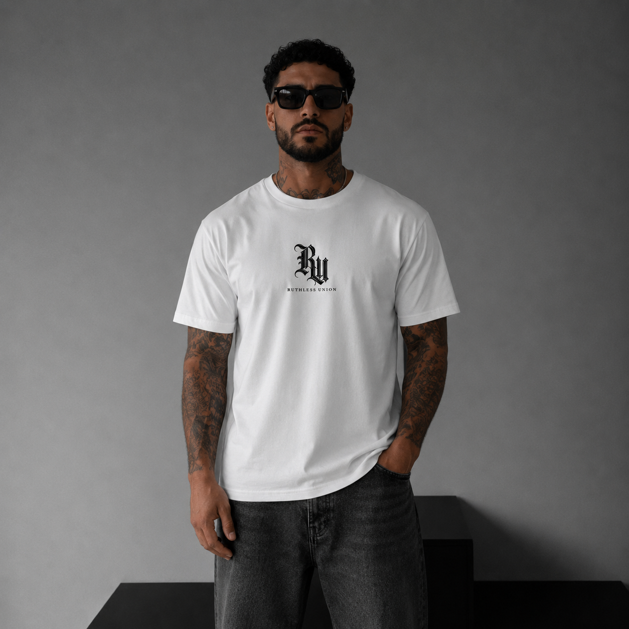 Script Tee White