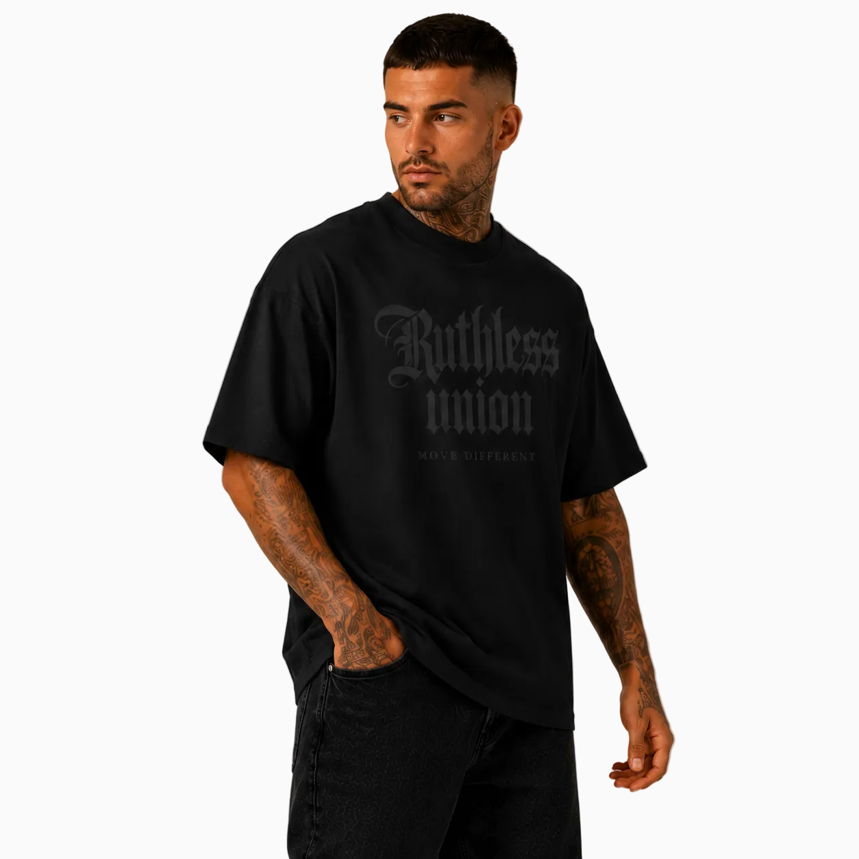 RU OVERSIZED - ELITE TEE - BLACK ON BLACK
