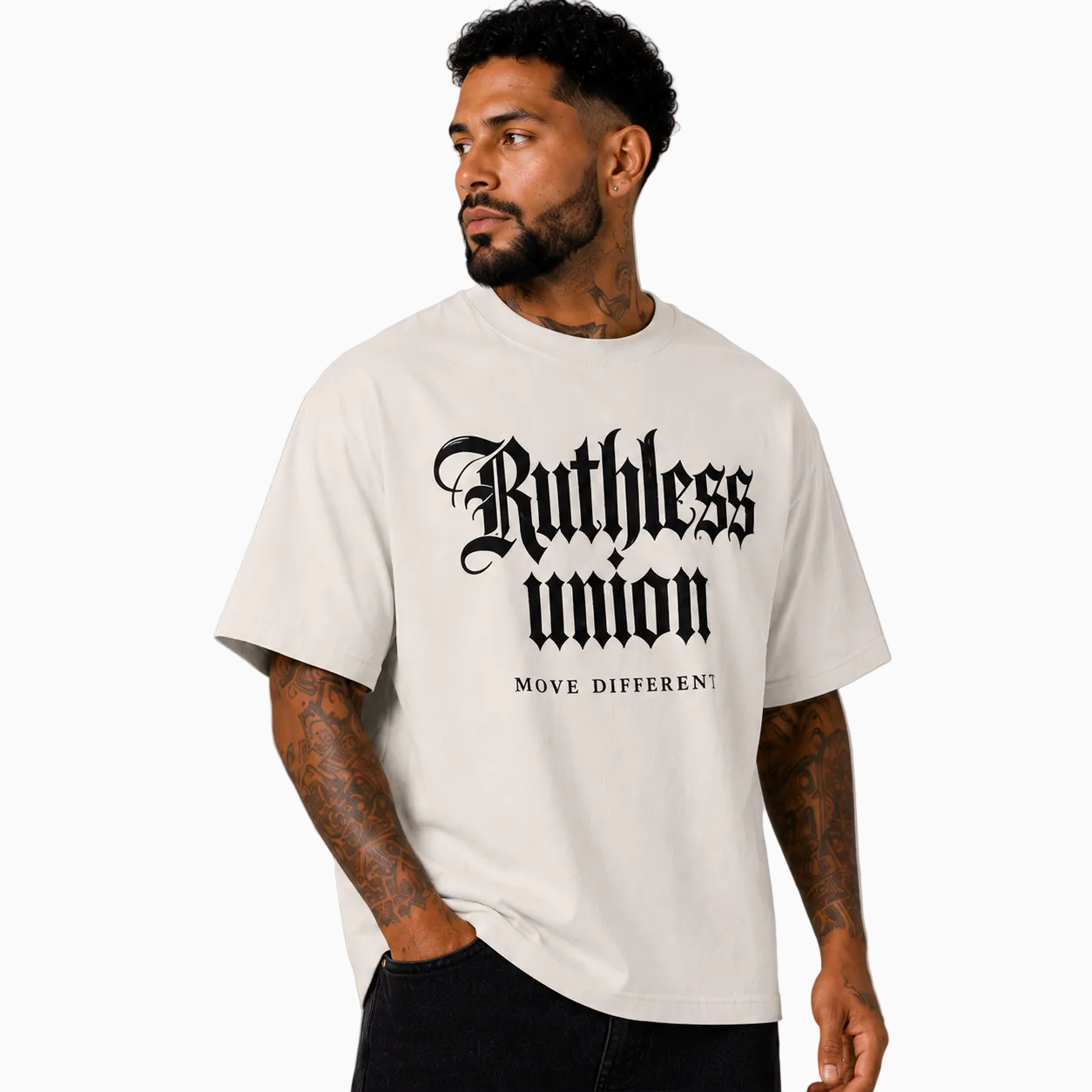 RU OVERSIZED - MAJESTIC TEE HEAVY - CREAM