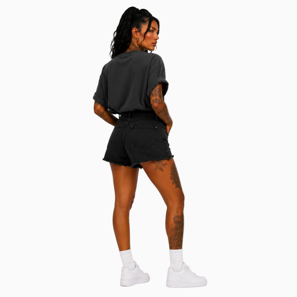 RU LADY - OVERSIZED MAJESTIC TEE HEAVY - WASHED BLACK