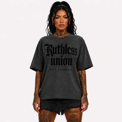 Majestic Oversized Washed Tee Black on Black Women