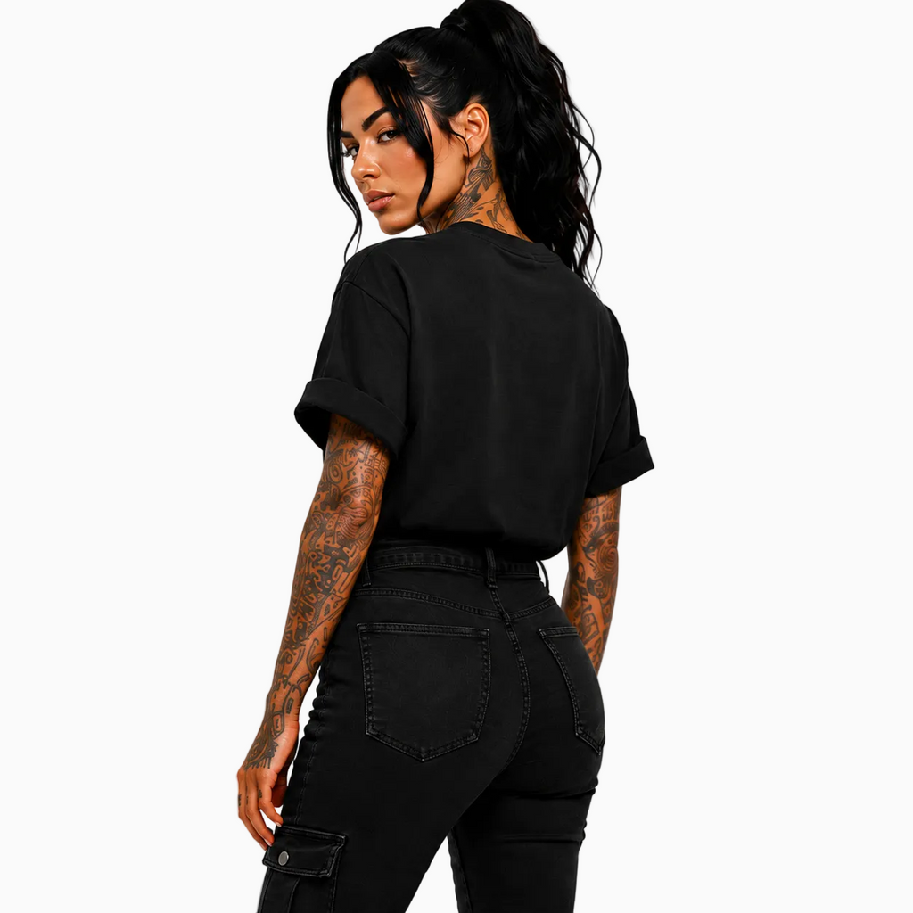 RU LADY - OVERSIZED ELITE TEE - BLACK ON BLACK