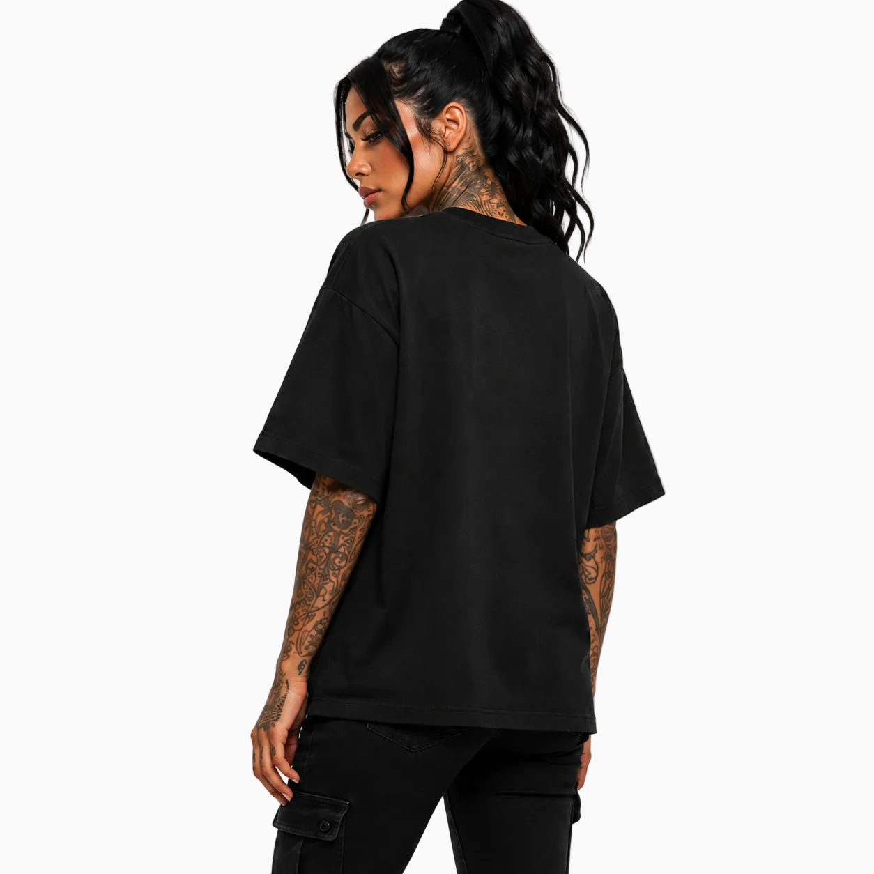RU LADY - OVERSIZED ELITE TEE BLACK