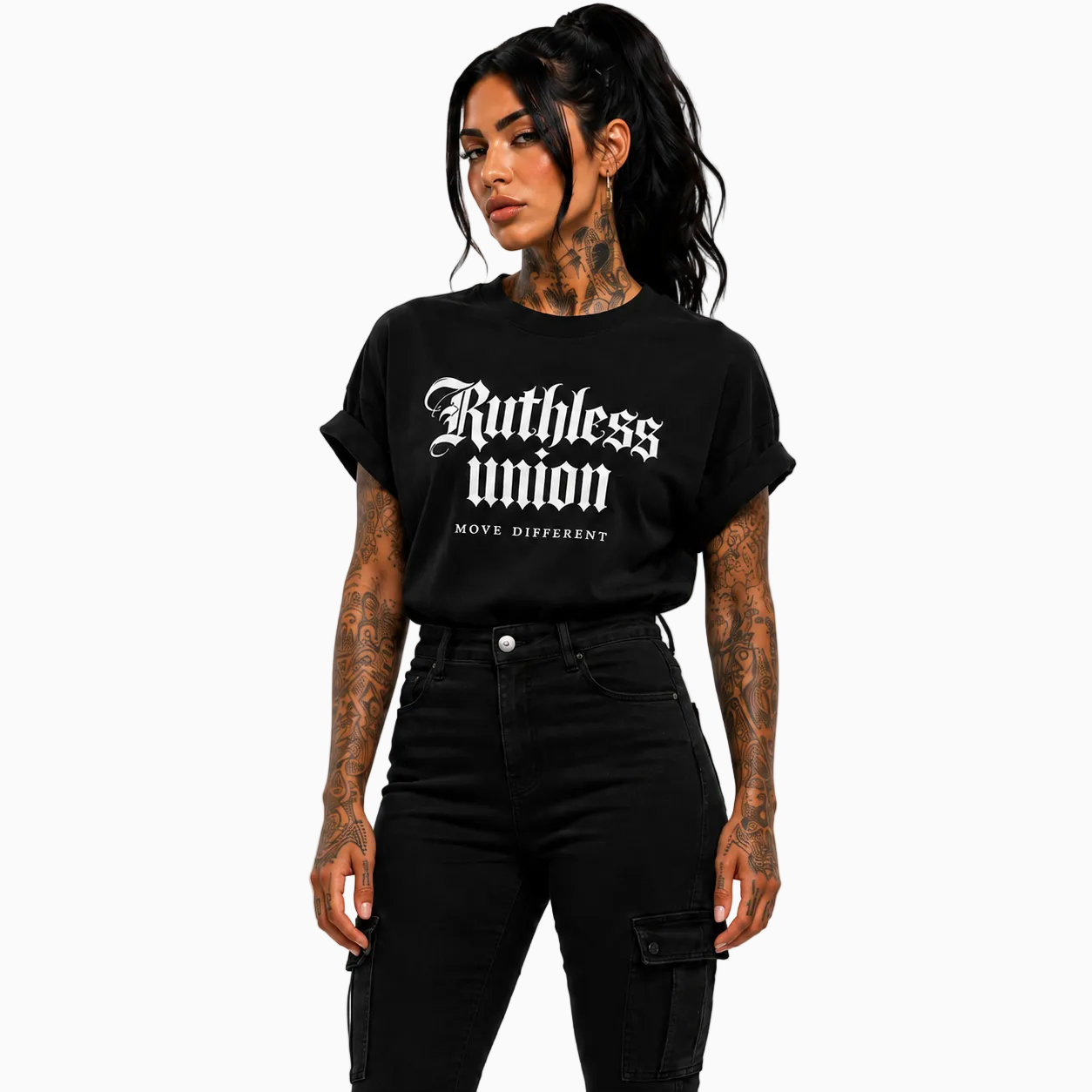 RU LADY - OVERSIZED ELITE TEE BLACK