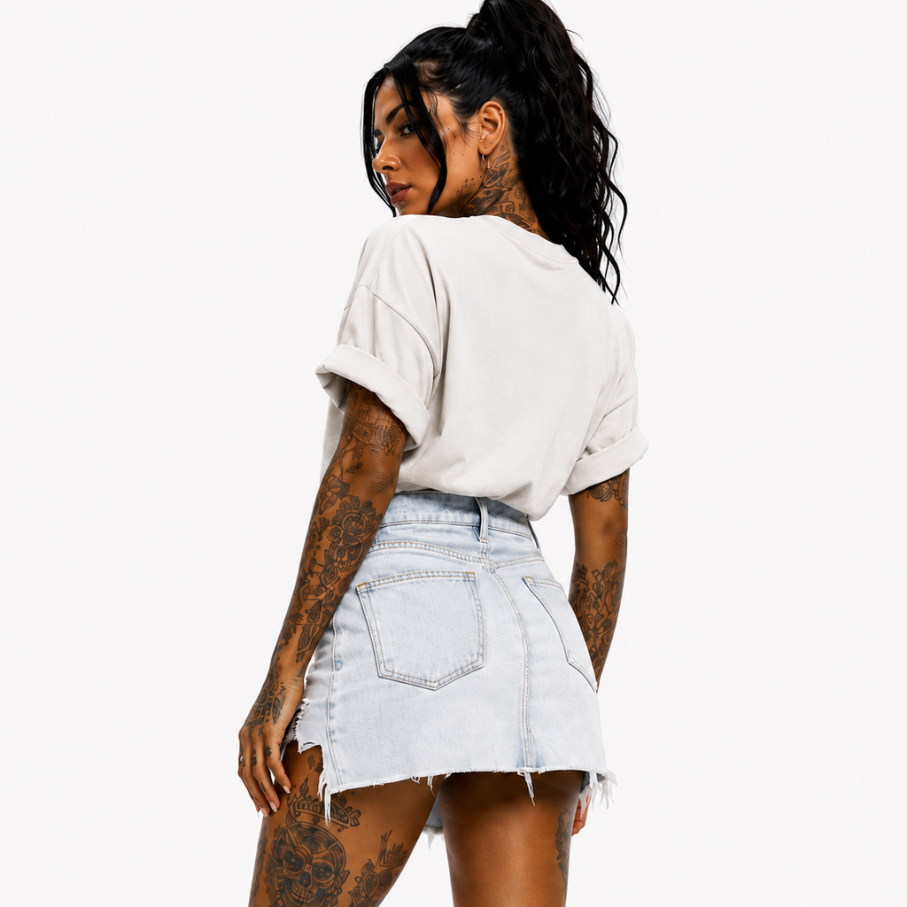 RU LADY - OVERSIZED MAJESTIC TEE HEAVY - CREAM