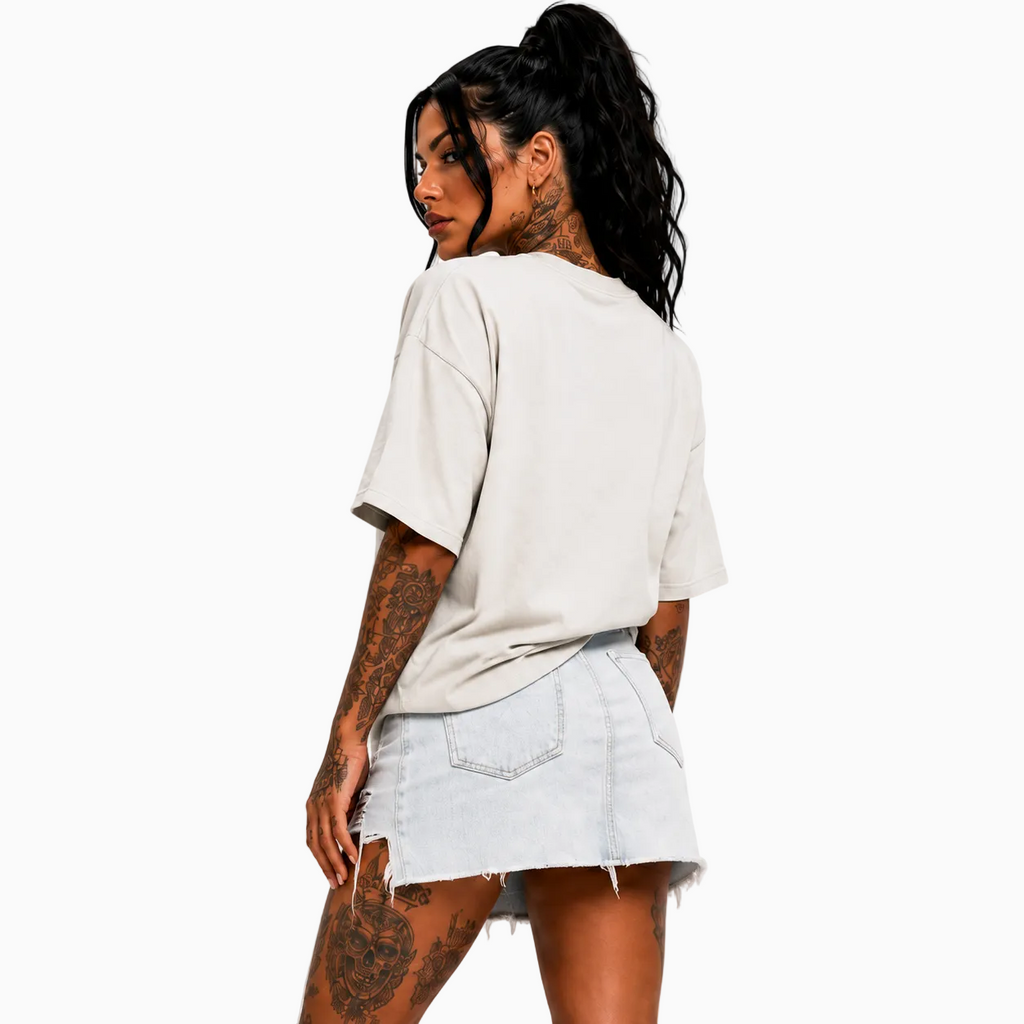 RU LADY - OVERSIZED MAJESTIC TEE HEAVY - CREAM
