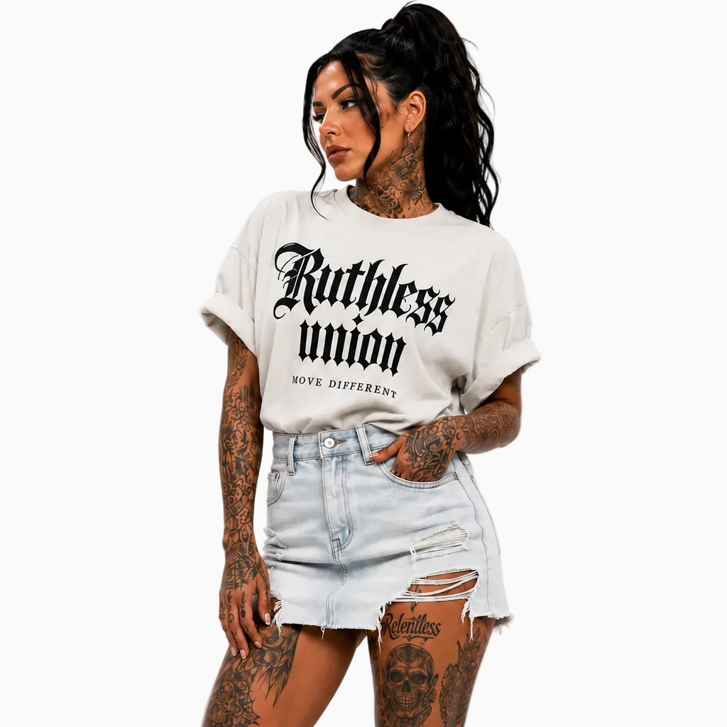 RU LADY - OVERSIZED MAJESTIC TEE HEAVY - CREAM