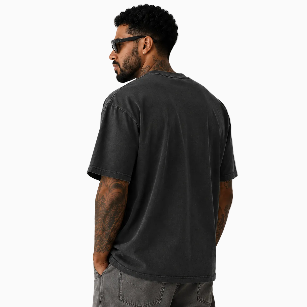 RU OVERSIZED - MAJESTIC TEE HEAVY - WASHED BLACK