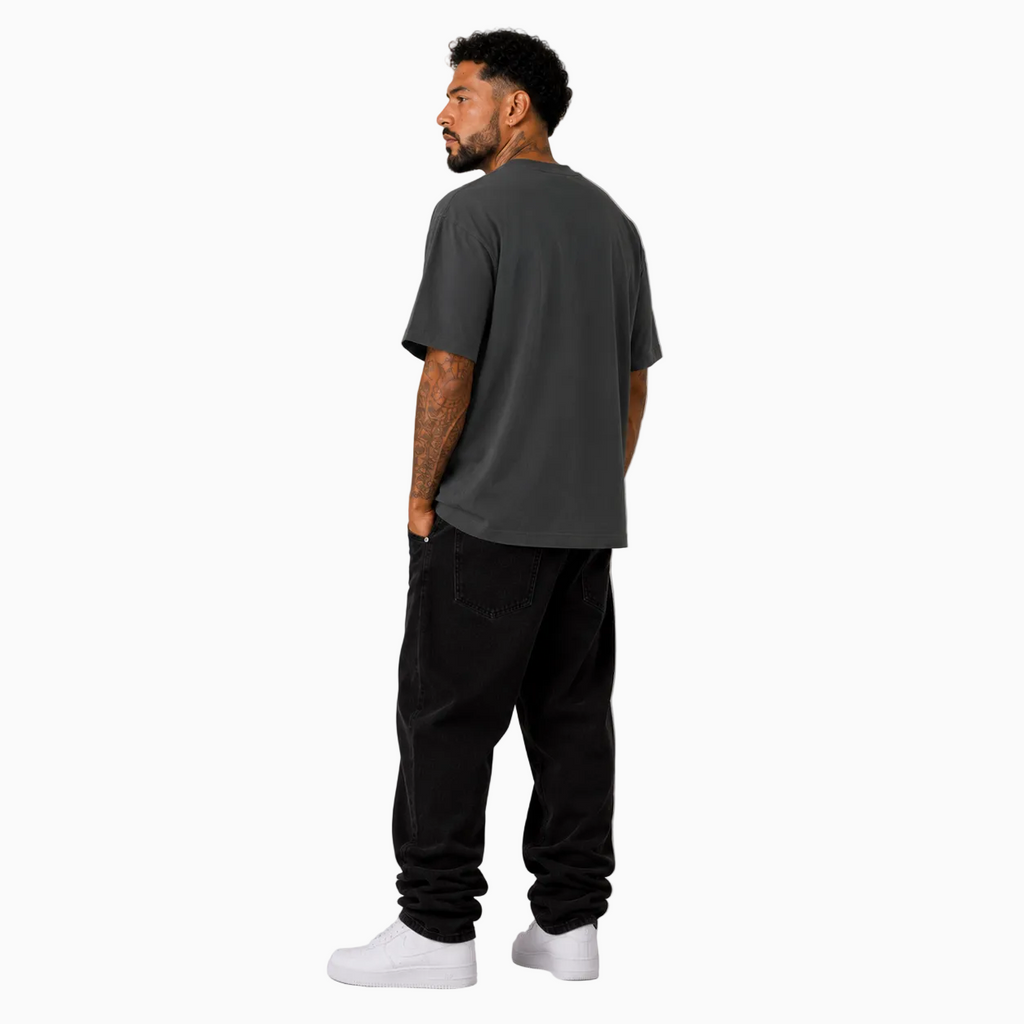 RU OVERSIZED - MAJESTIC TEE HEAVY - WASHED BLACK ON BLACK