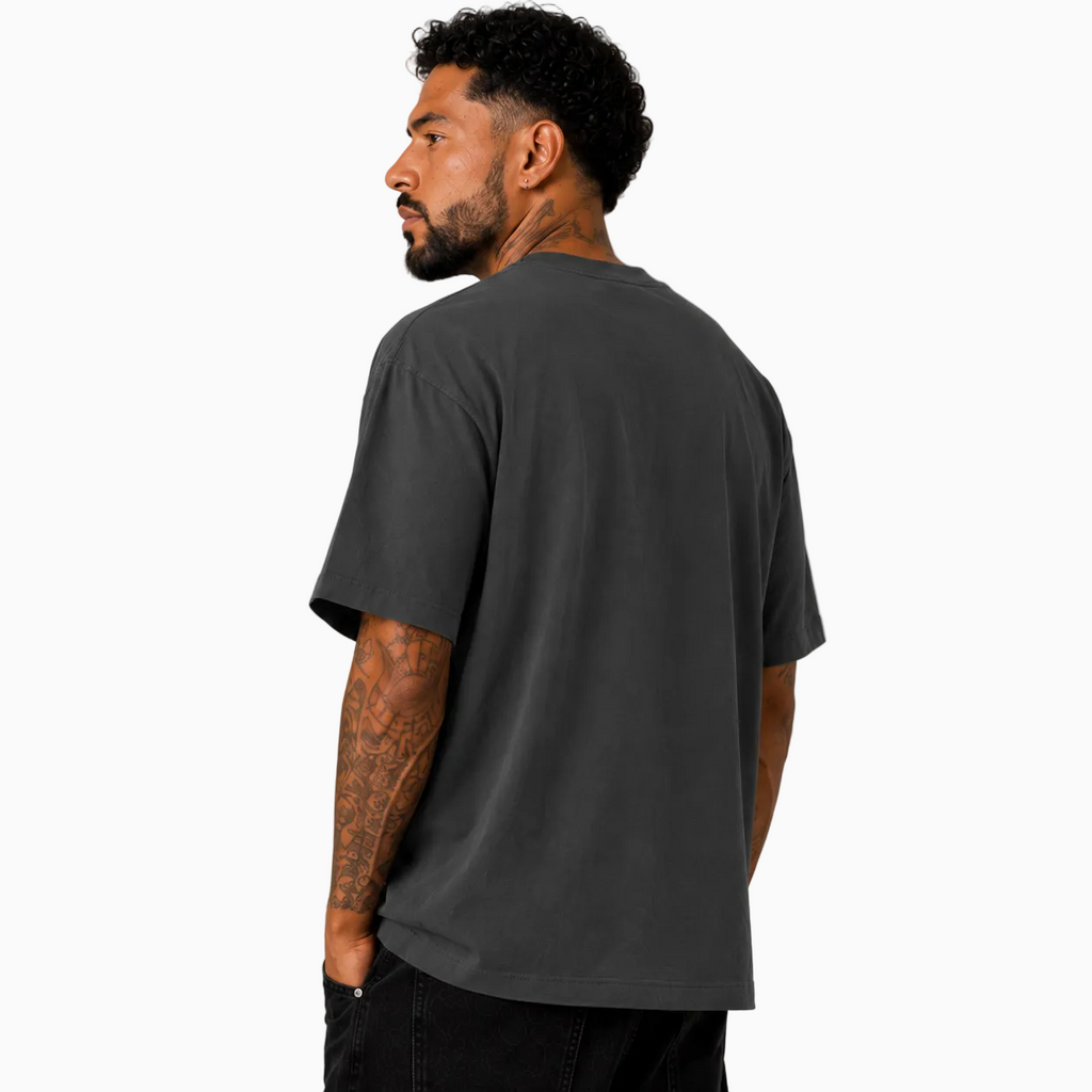 RU OVERSIZED - MAJESTIC TEE HEAVY - WASHED BLACK ON BLACK