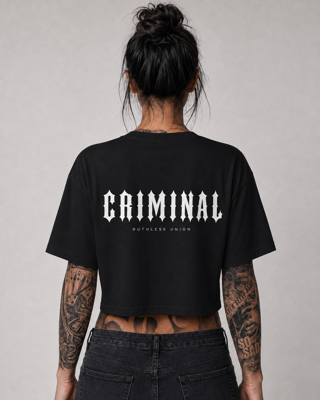 Criminal Crop Top Black
