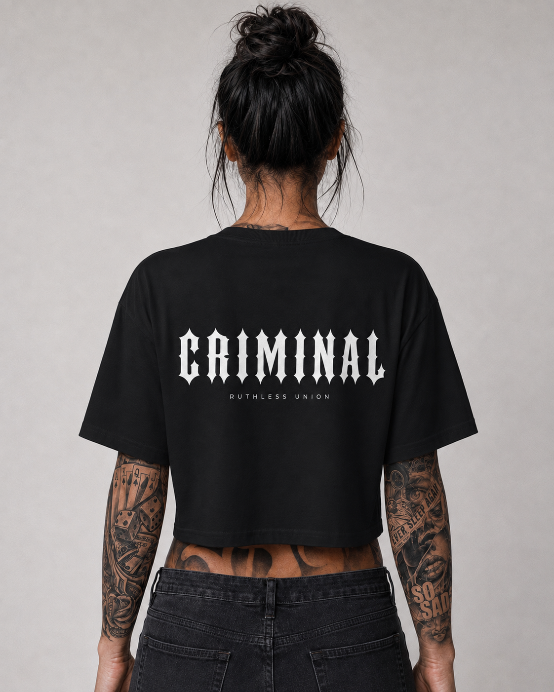 Criminal Crop Top Black