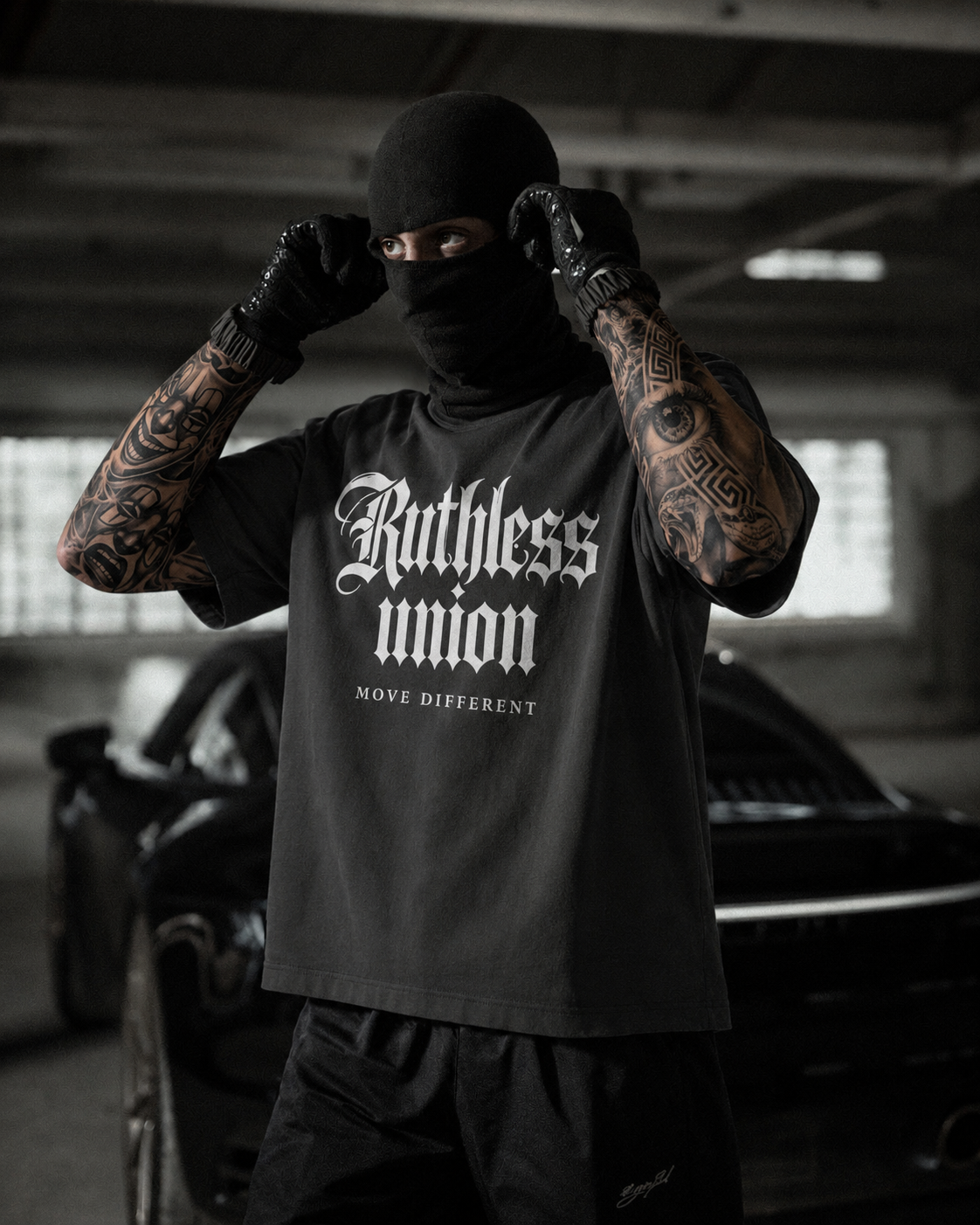 Majestic Oversized Washed Tee Black