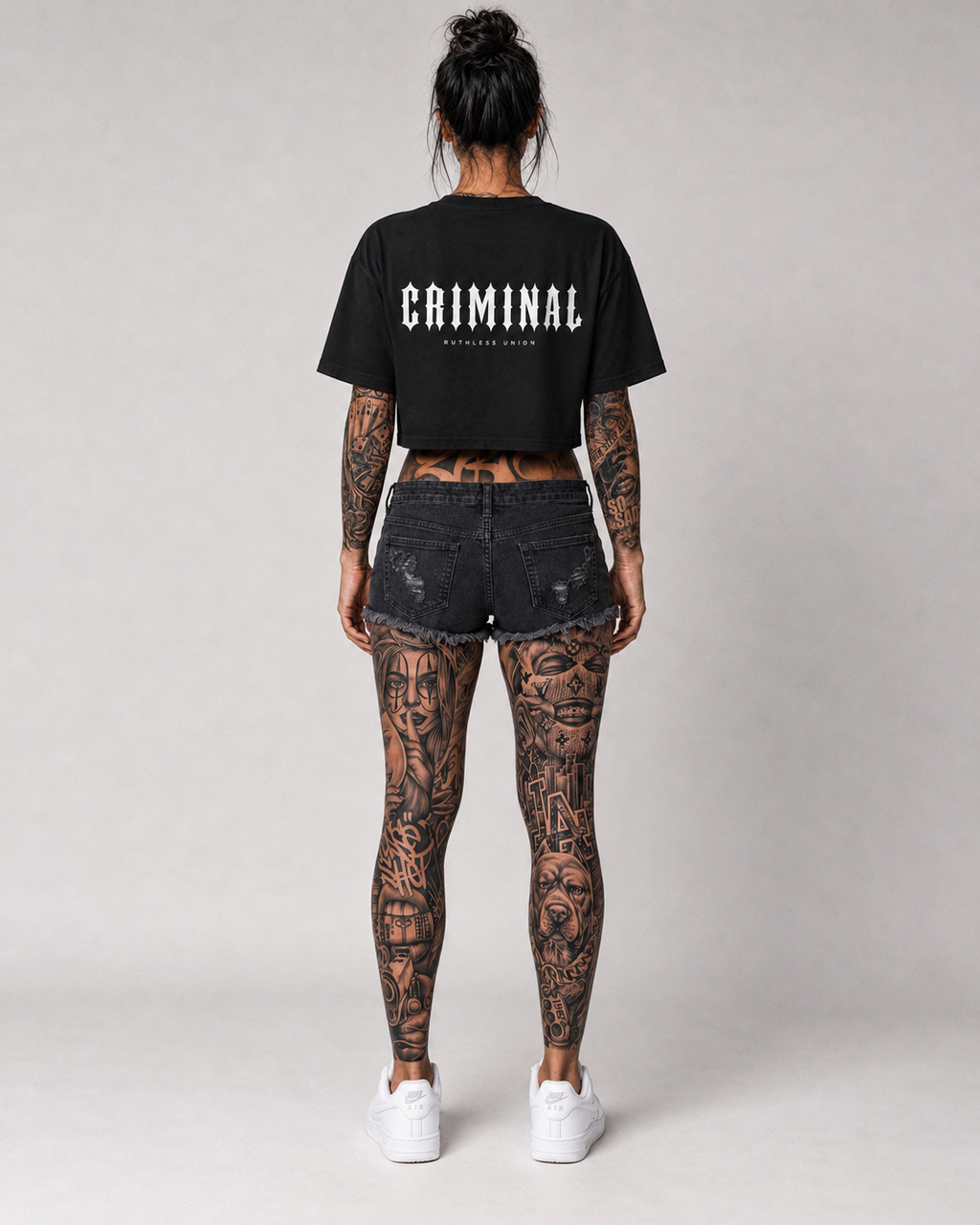 Criminal Crop Top Black