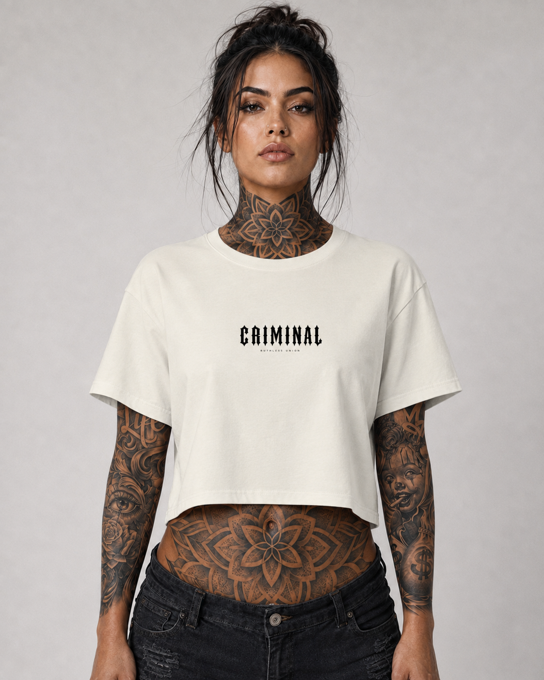 Criminal Crop Top Off White