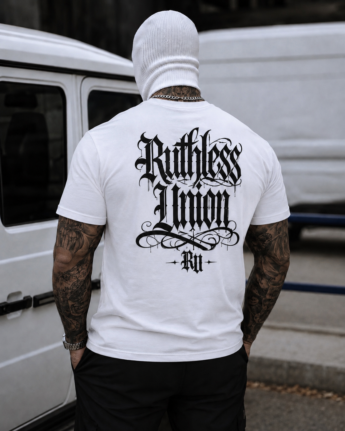 Script Tee White