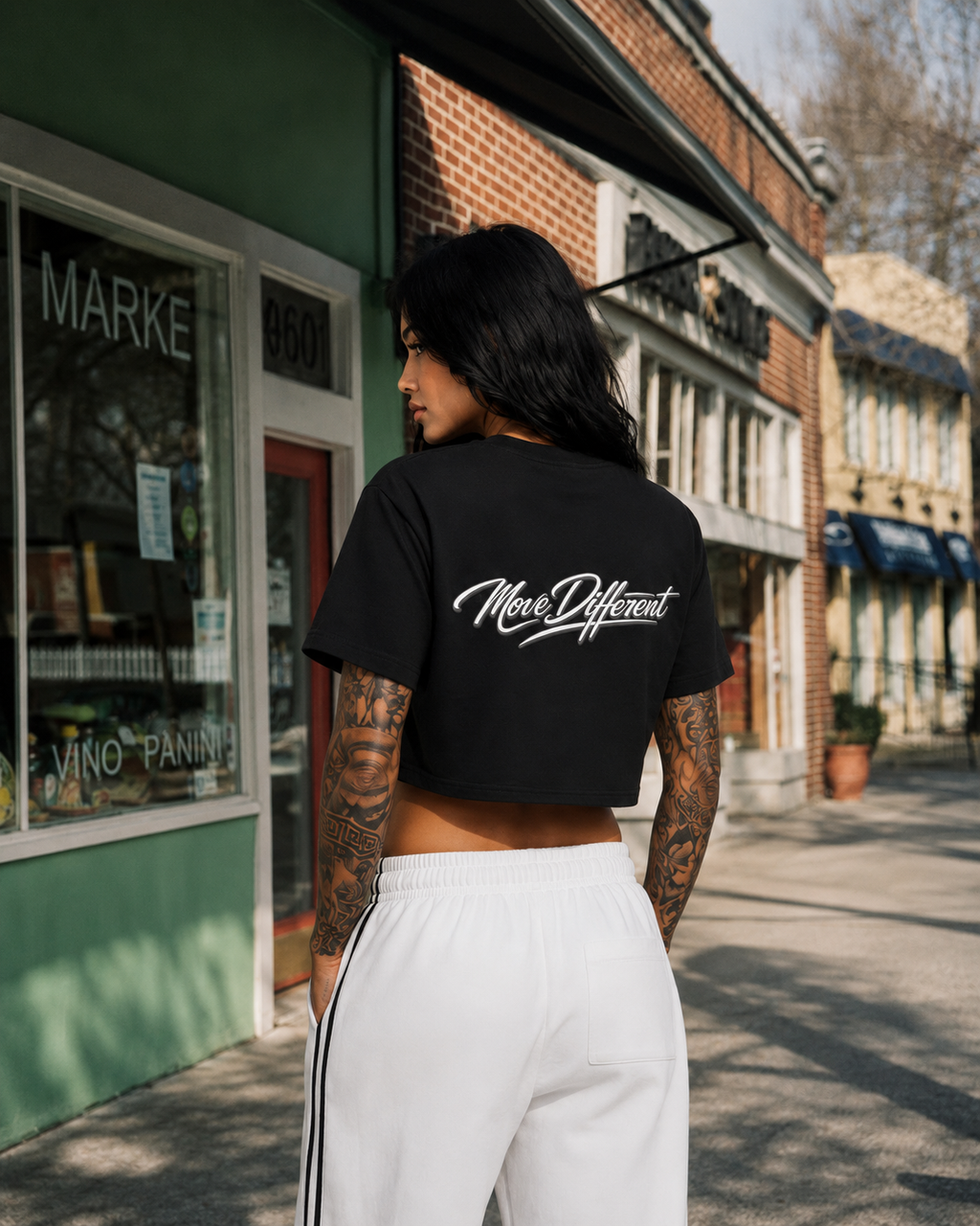 Move Different Crop Top Black