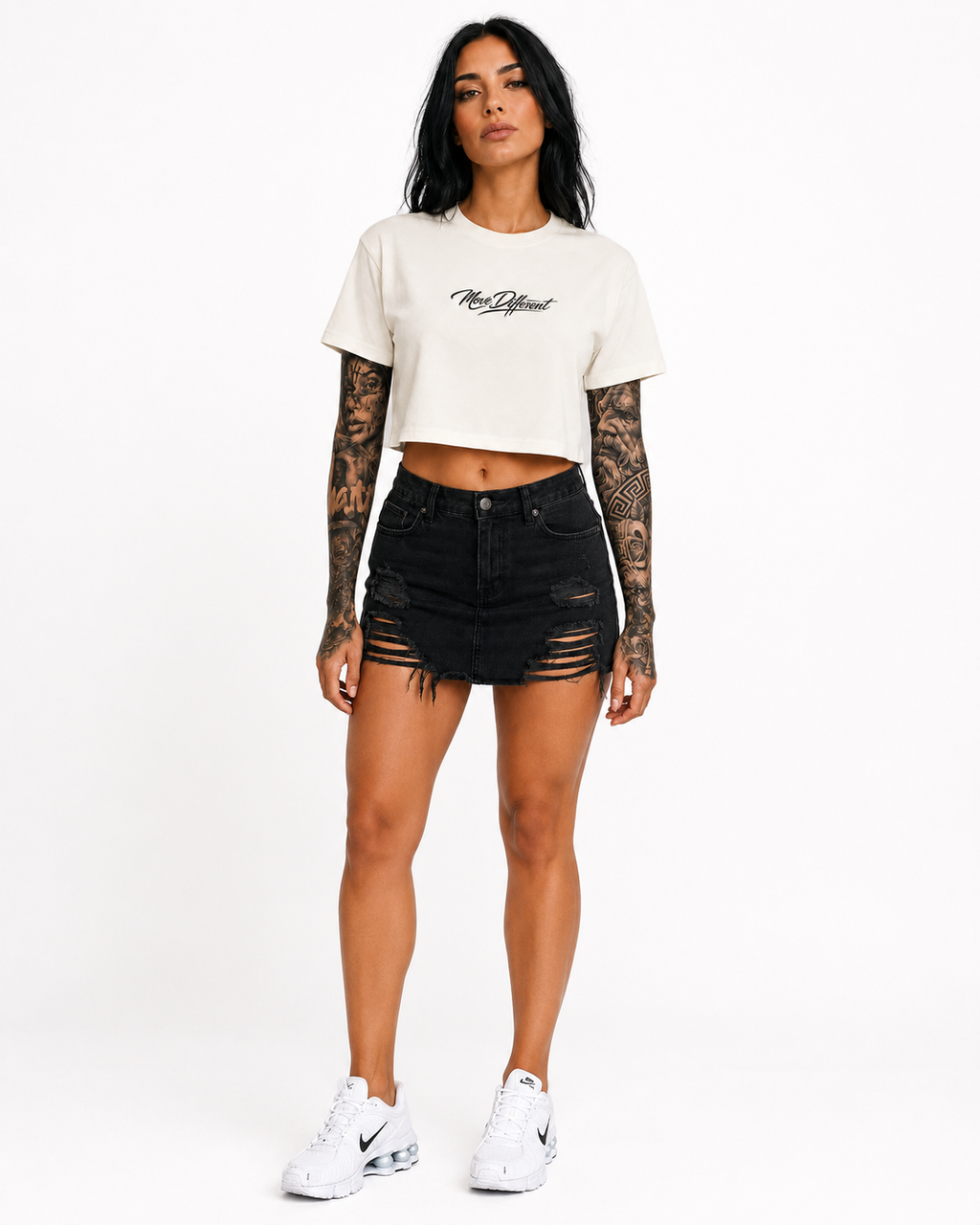 Move Different Crop Top Off White