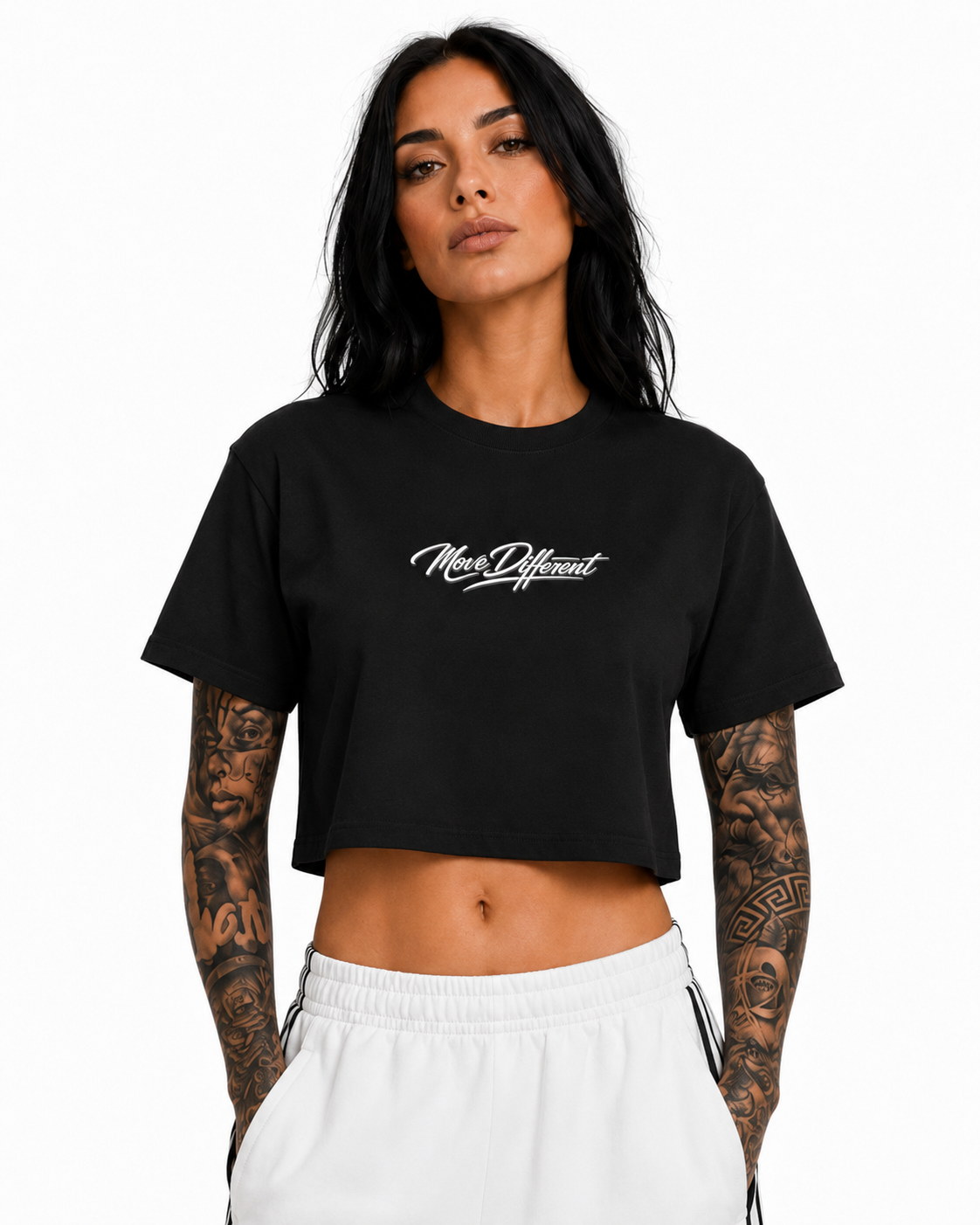Move Different Crop Top Black